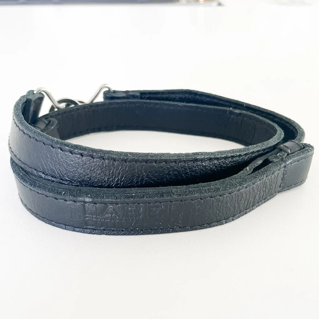 Adjustable Leather Belt - Black