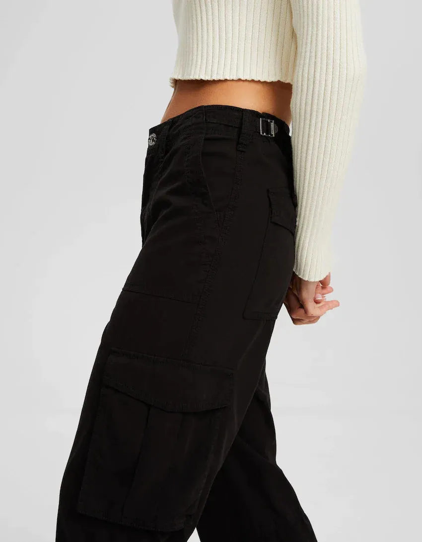 Adjustable Straight Fit Cargo Pants