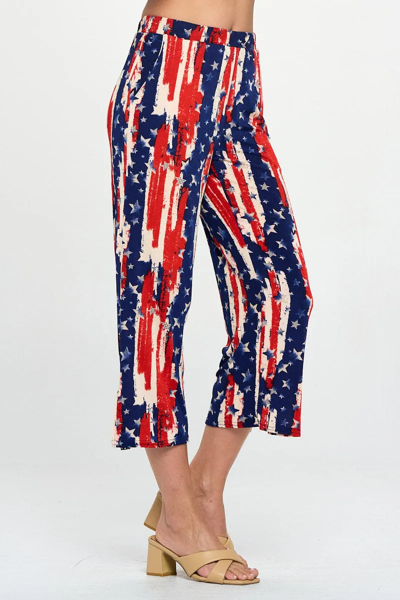 Americana Print Ankle Pant-5039BN-ARP1-K-W306