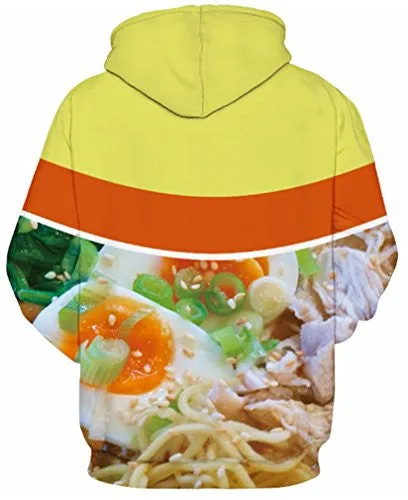 AMOMA New 3d Digital Print Athletic Sweaters Hoodie Hooded Sweatshirts(L/XL,ramen)