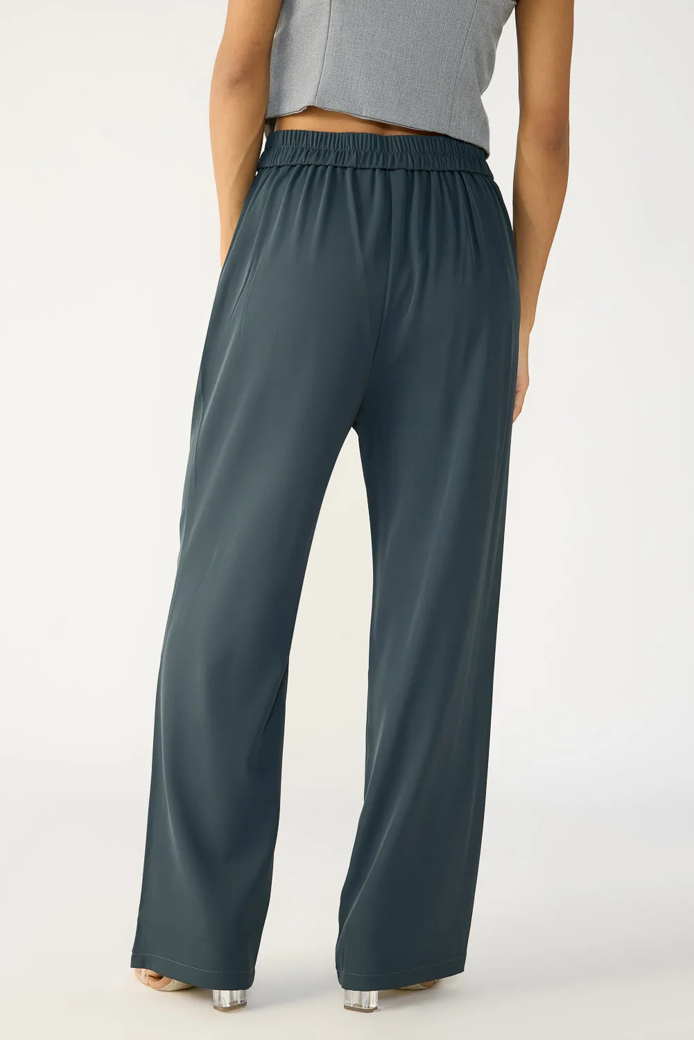 Aroma Grey Knotted Korean Pants