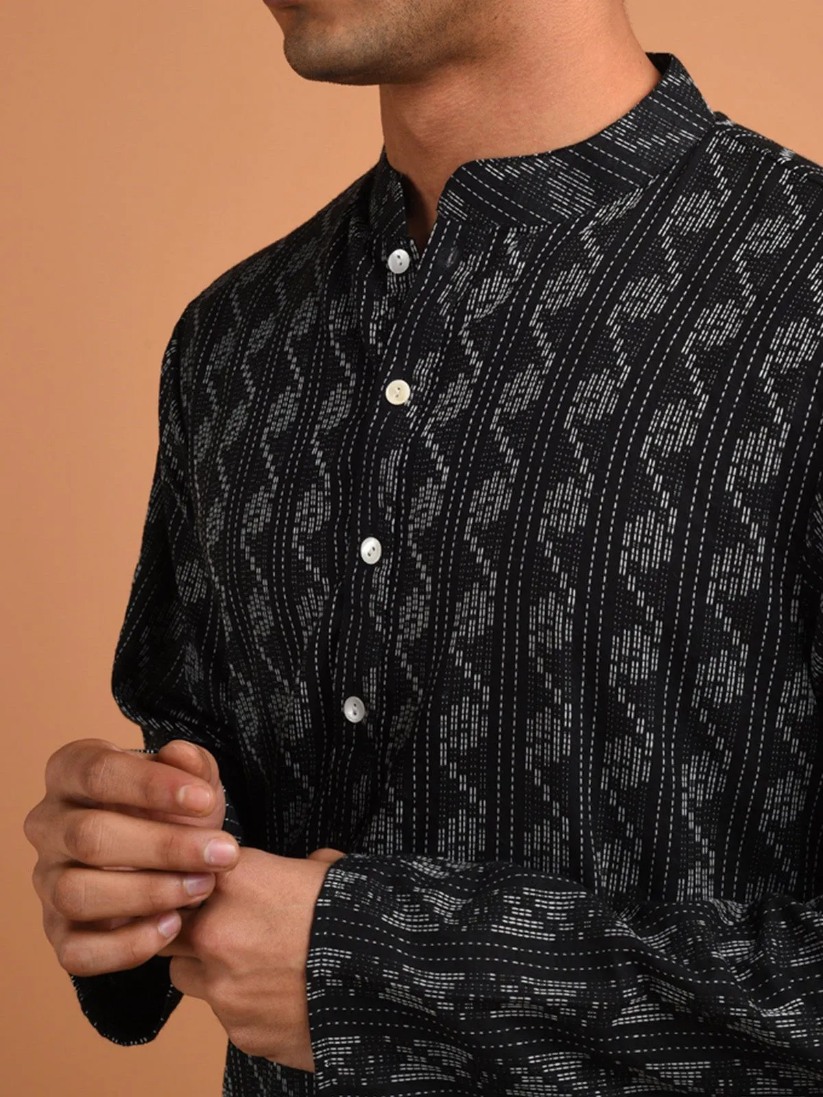 Arsh Cotton Kurta Black