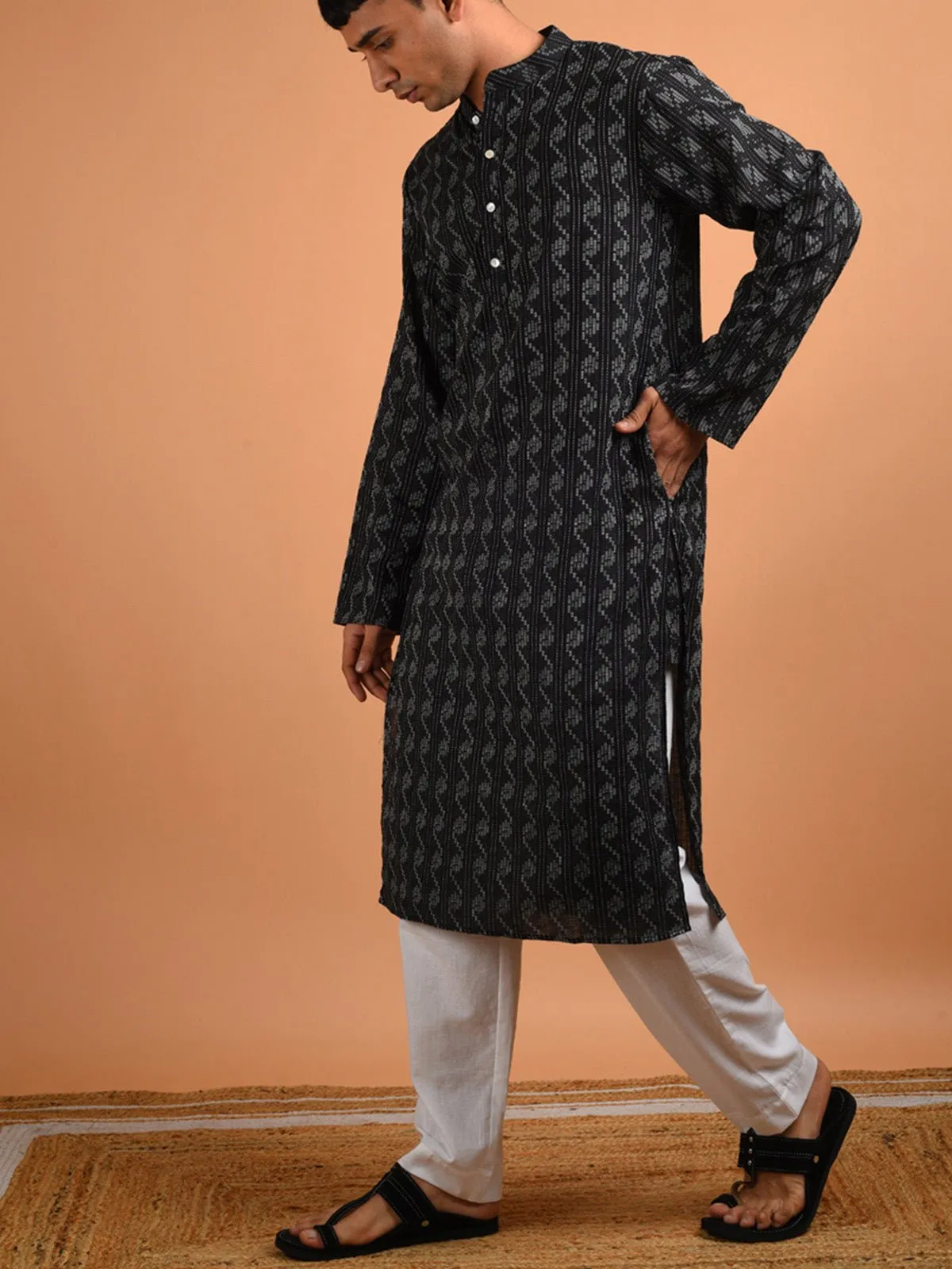 Arsh Cotton Kurta Black