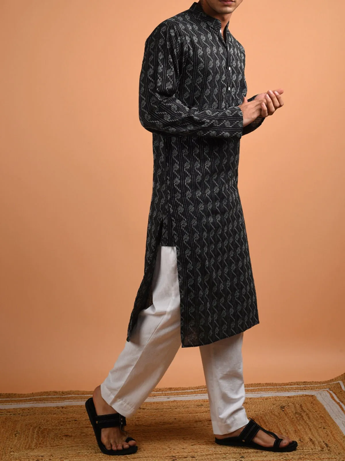 Arsh Cotton Kurta Black