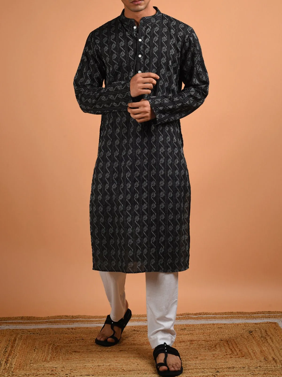 Arsh Cotton Kurta Black