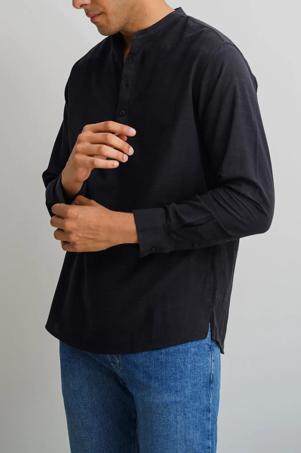 BAND COLLAR SHIRT