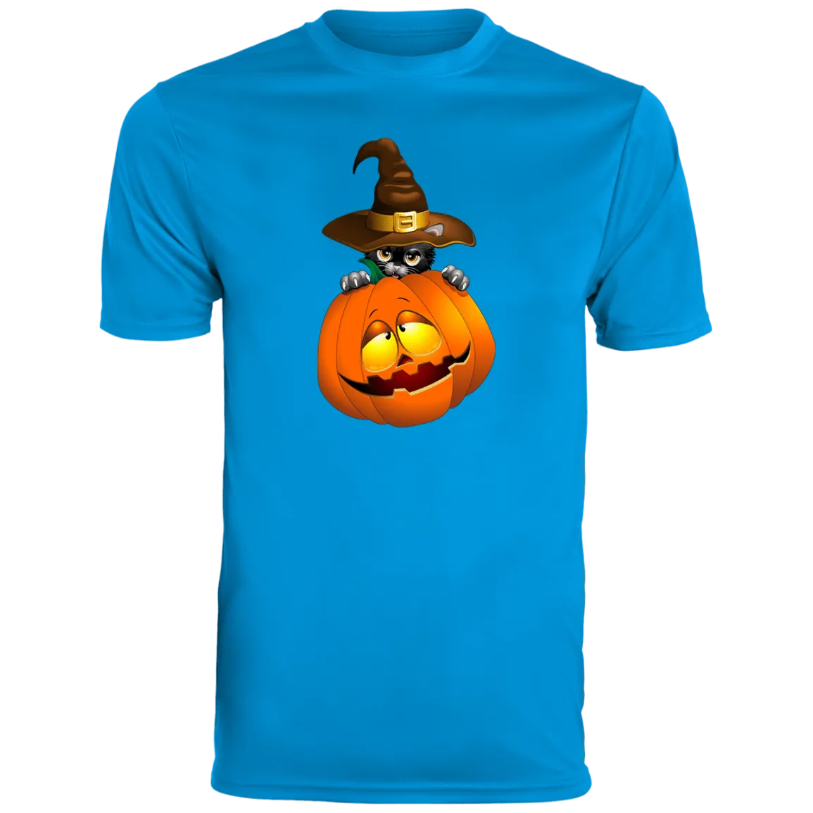 Black Cat & Pumpkin Youth Moisture-Wicking Tee