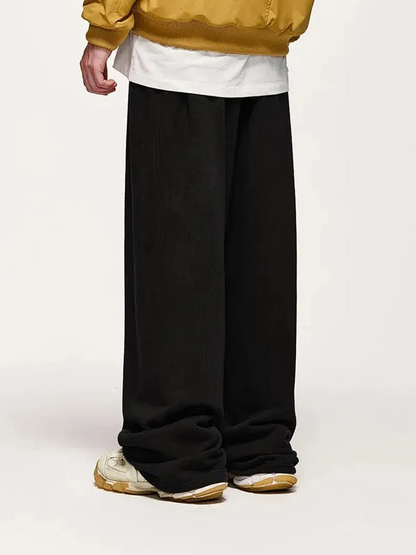 Black Heavyweight Sweatpants with Adjustable Leg Open