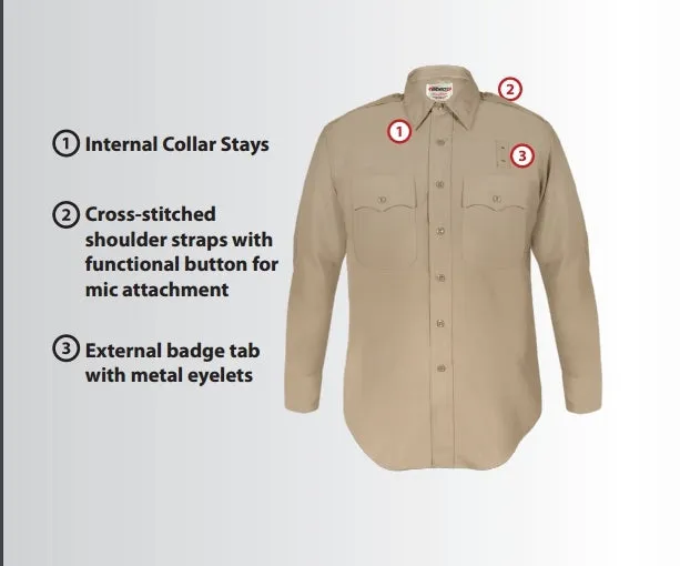 Class A Heavy Duty CHP (California Highway Patrol) Long Sleeve Shirts (Poly/Wool) - Men's (Tan)