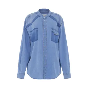 Denim Shirt with Pockets in Combo Denim