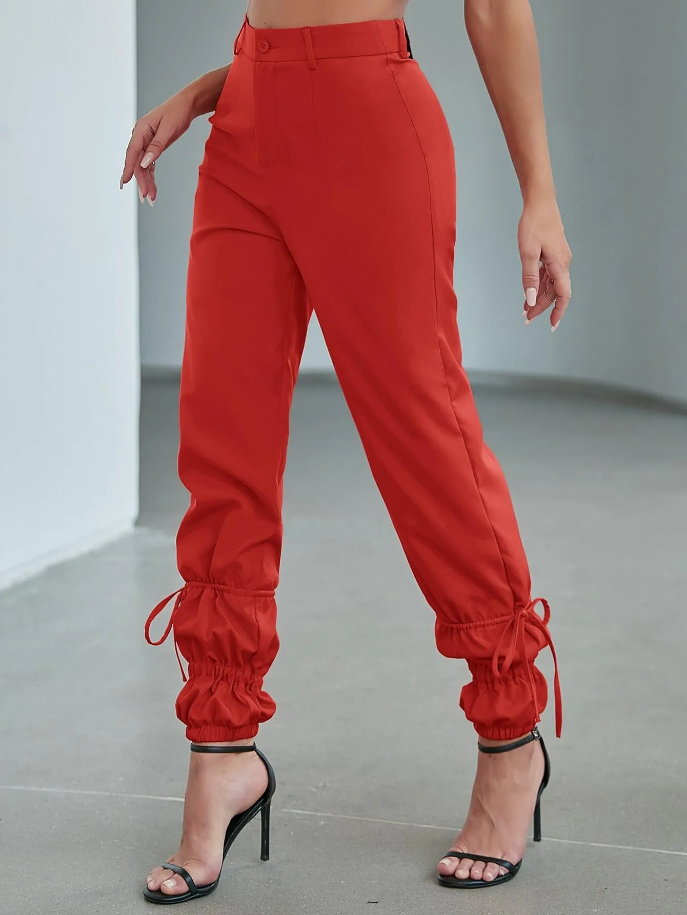 Drawstring Detail Ankle-Length Pants