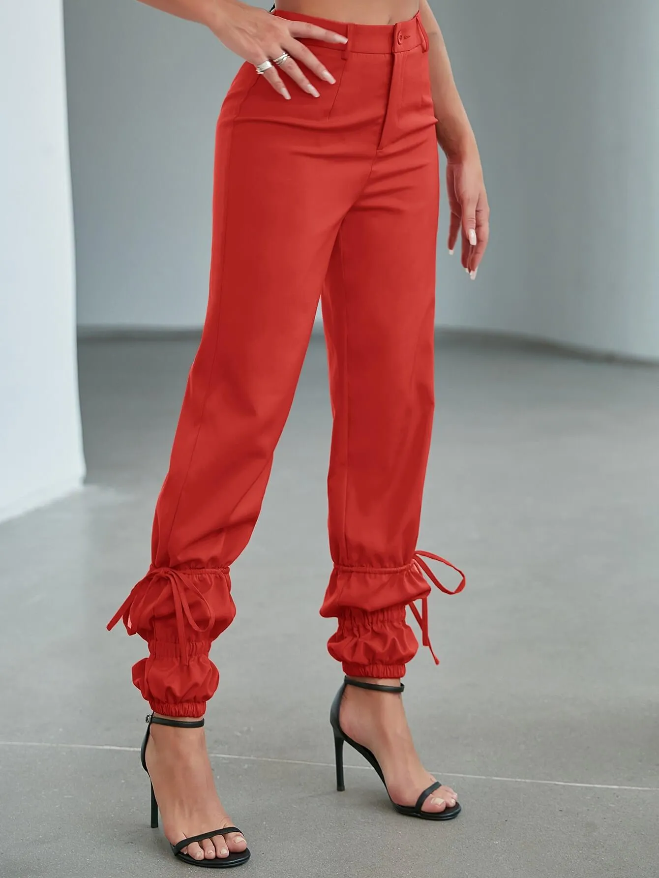 Drawstring Detail Ankle-Length Pants