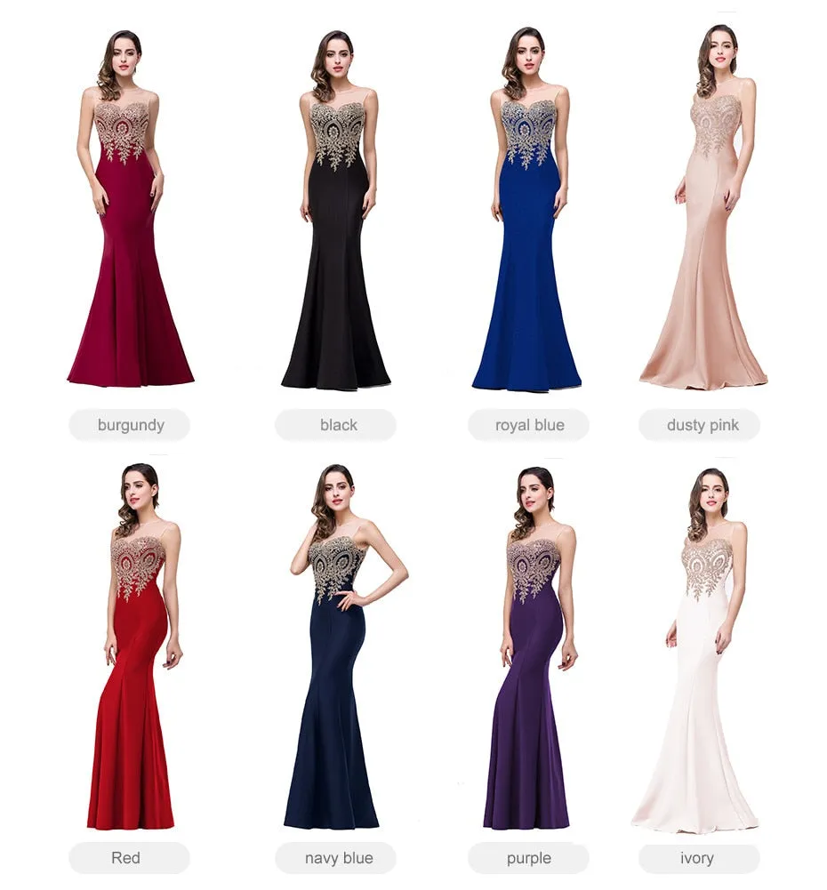 Elegant Flash Backless Off-the-shoulder Appliqued Lace Mermaid Prom Dresses For Ladies