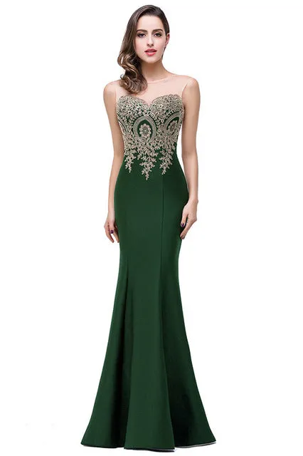 Elegant Flash Backless Off-the-shoulder Appliqued Lace Mermaid Prom Dresses For Ladies