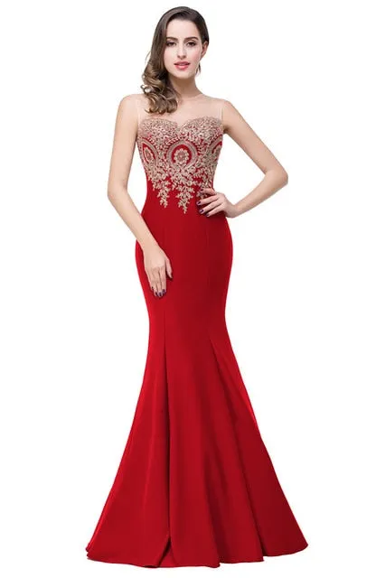 Elegant Flash Backless Off-the-shoulder Appliqued Lace Mermaid Prom Dresses For Ladies