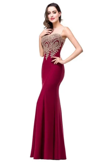 Elegant Flash Backless Off-the-shoulder Appliqued Lace Mermaid Prom Dresses For Ladies