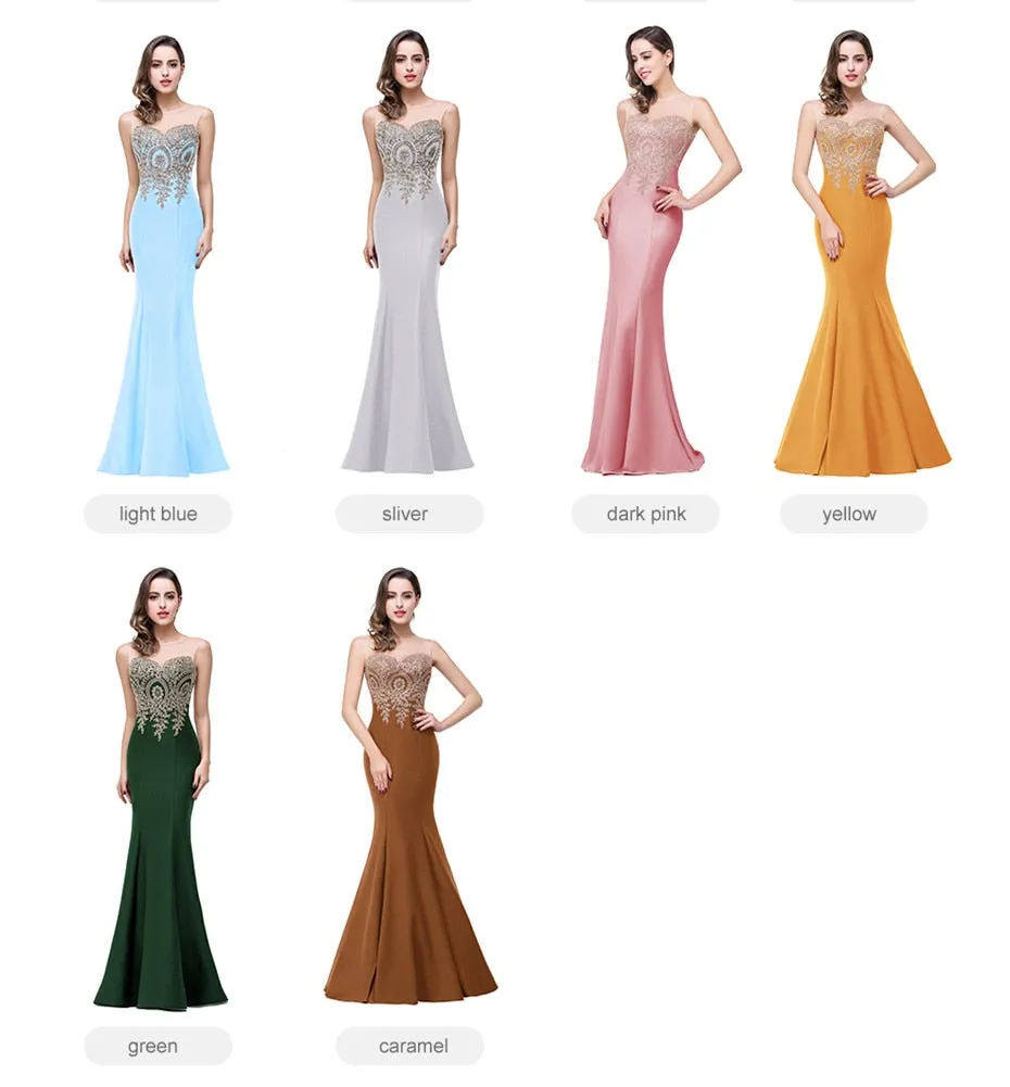 Elegant Flash Backless Off-the-shoulder Appliqued Lace Mermaid Prom Dresses For Ladies