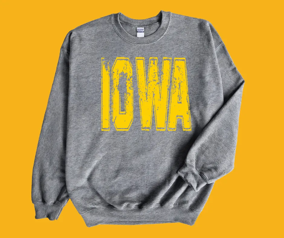 Gold Iowa Grey Sweatshirt