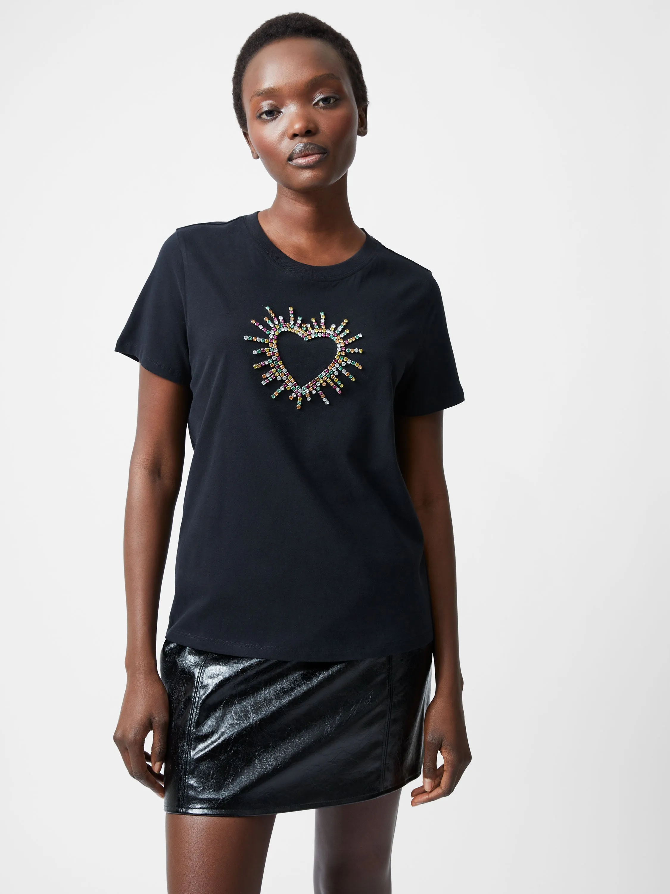 Heart Embellished T-Shirt