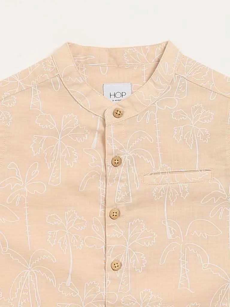 HOP Kids Beige Grandad Shirt