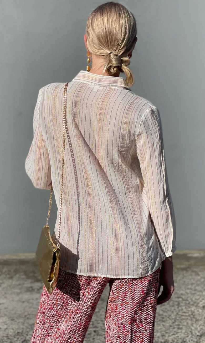 HOSS Stripe Gold Lurex Shirt