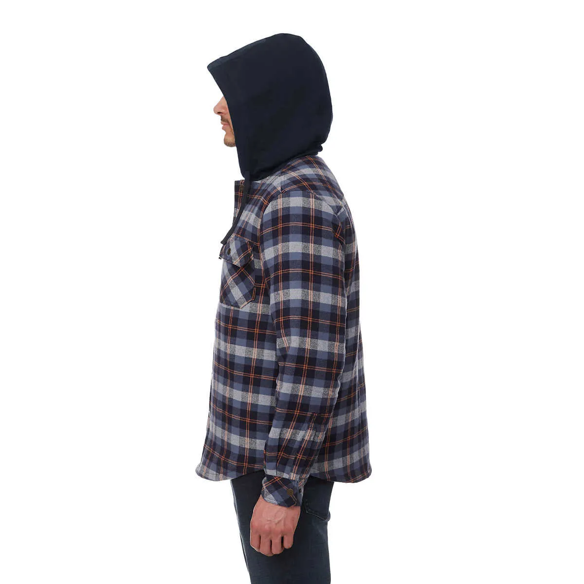 Legendary Outfitters Men’s Plaid Insulated Casual Hooded Shirt Jacket