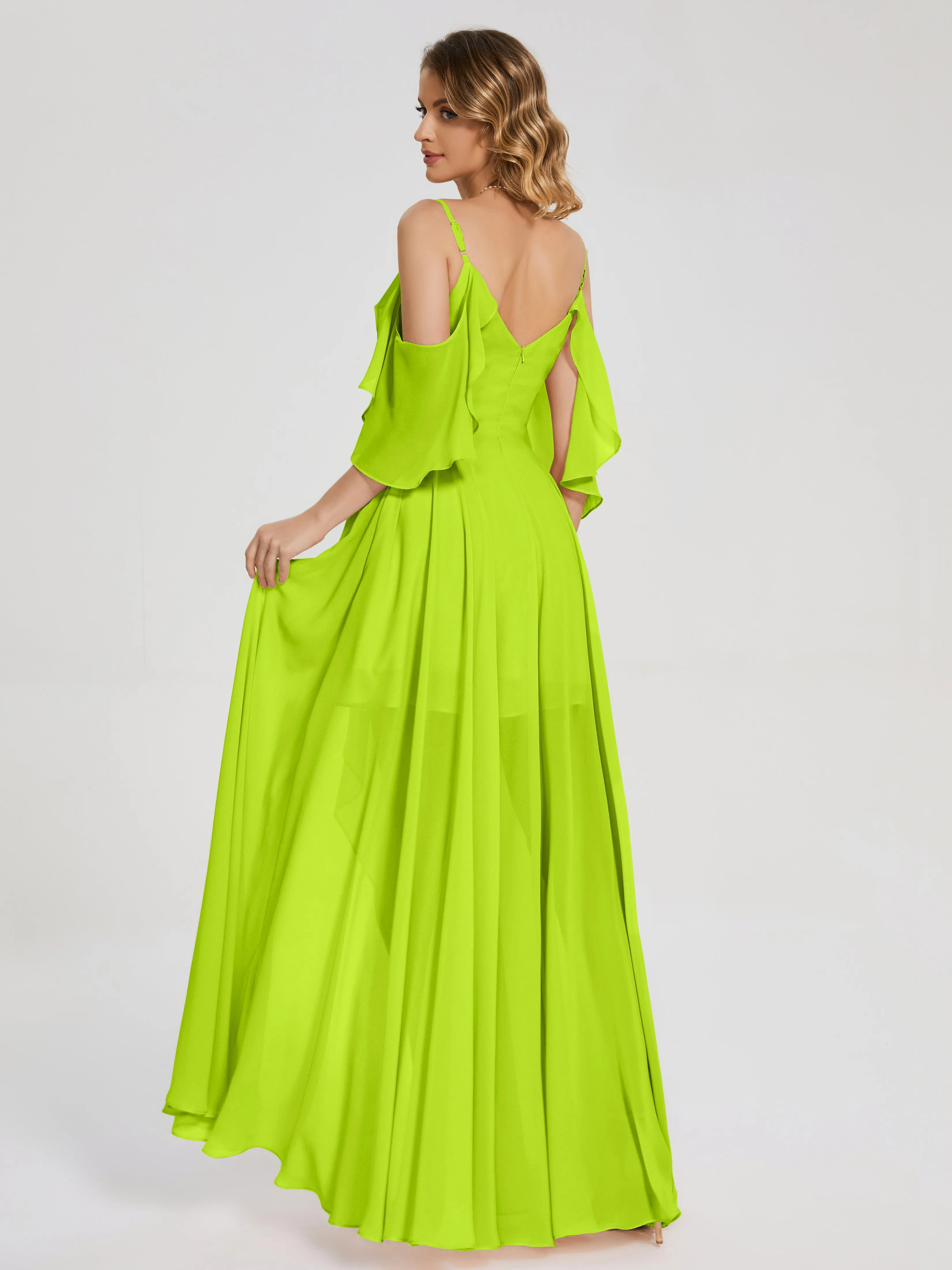 Lilah Hanging Sleeves Asymmetrical Bridesmaid Dresses