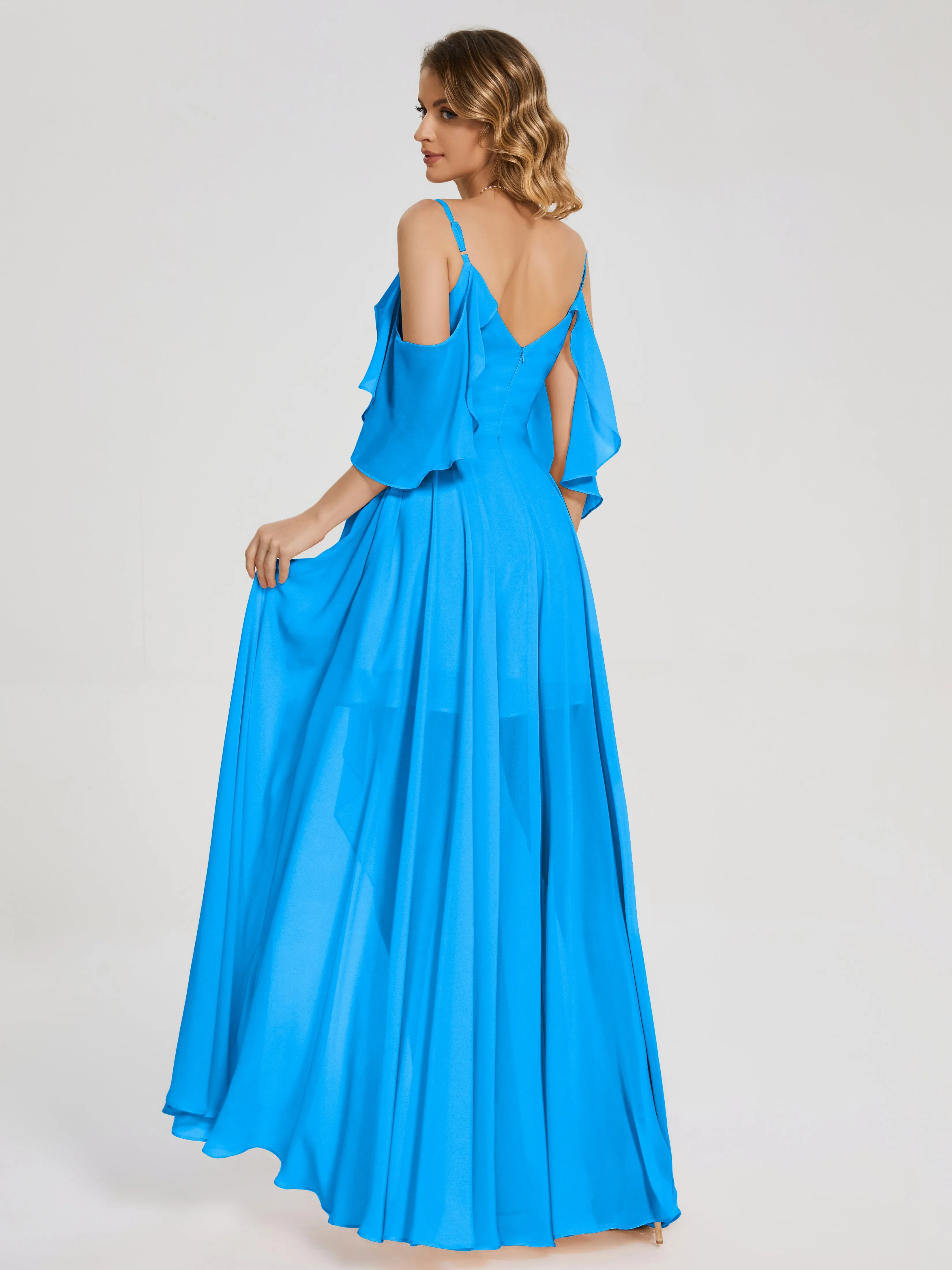 Lilah Hanging Sleeves Asymmetrical Bridesmaid Dresses