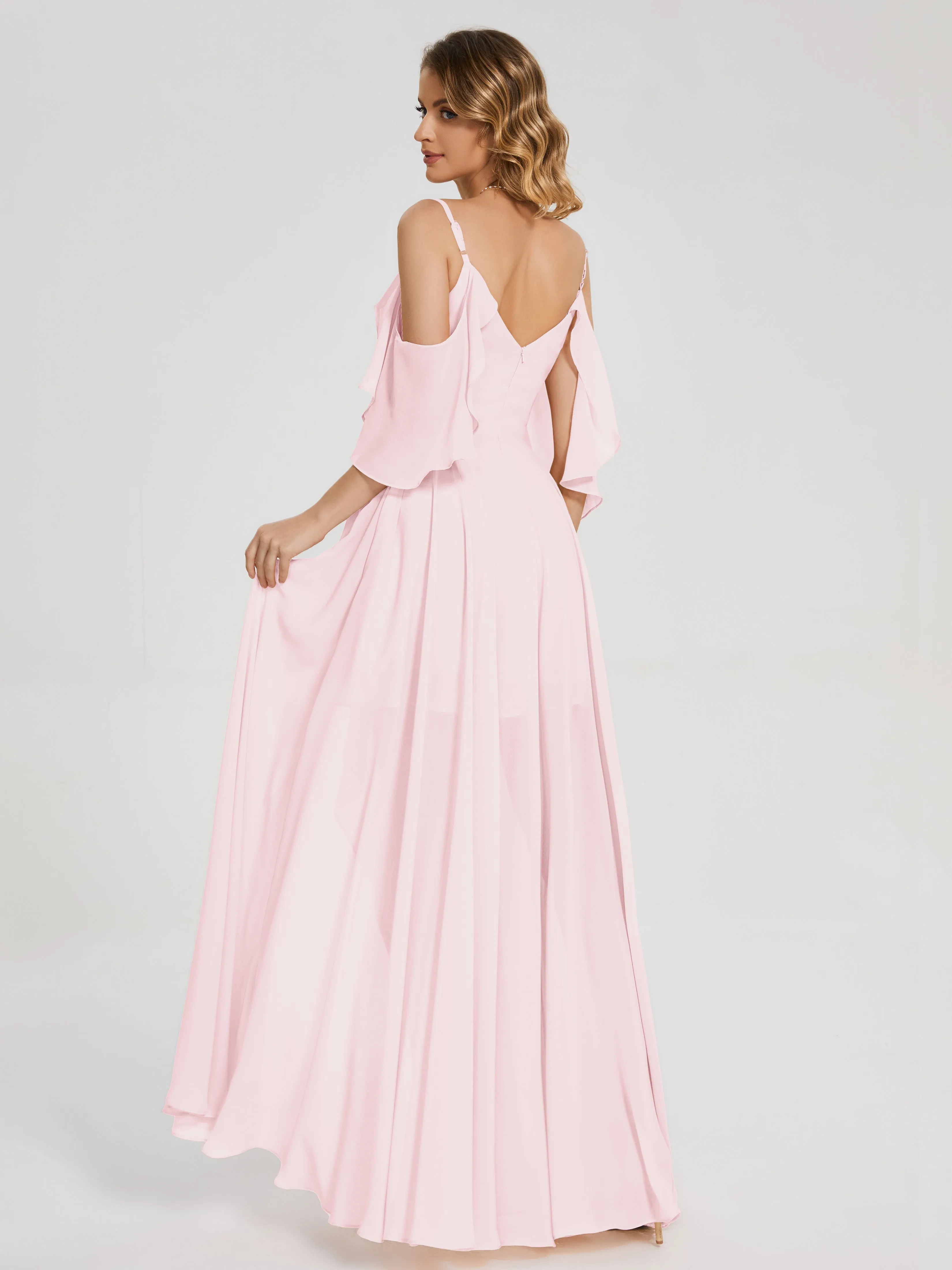 Lilah Hanging Sleeves Asymmetrical Bridesmaid Dresses