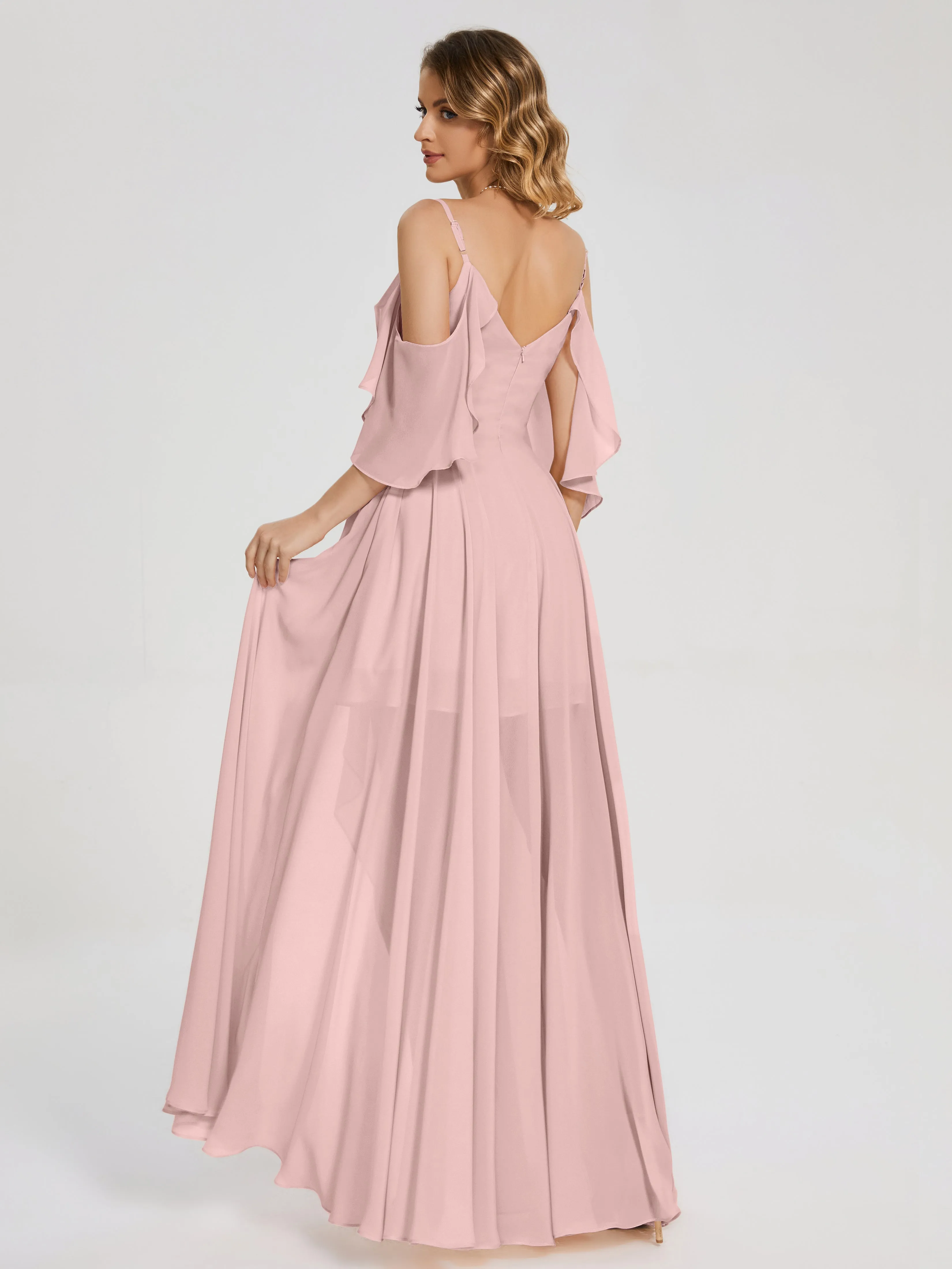 Lilah Hanging Sleeves Asymmetrical Bridesmaid Dresses