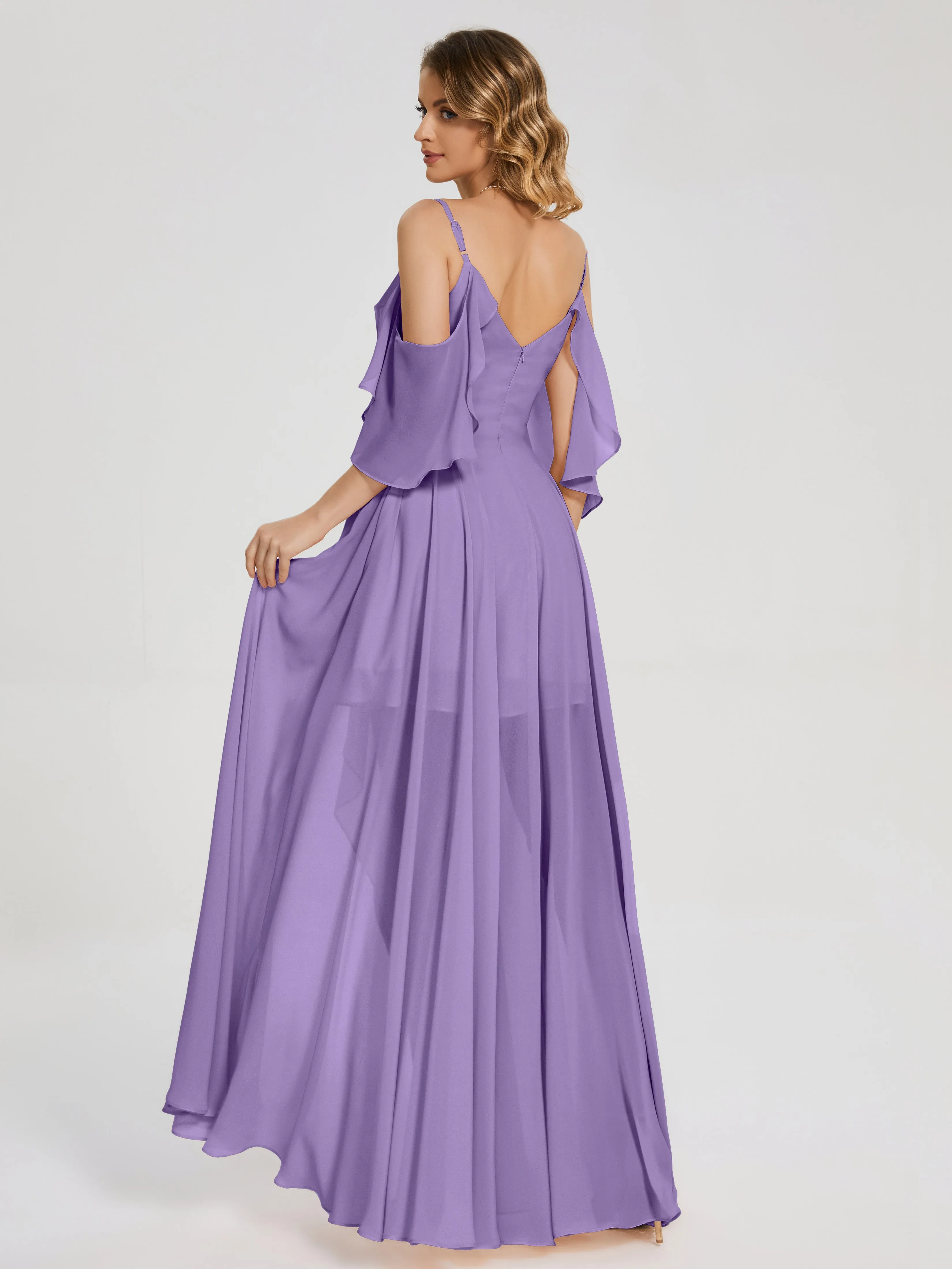 Lilah Hanging Sleeves Asymmetrical Bridesmaid Dresses