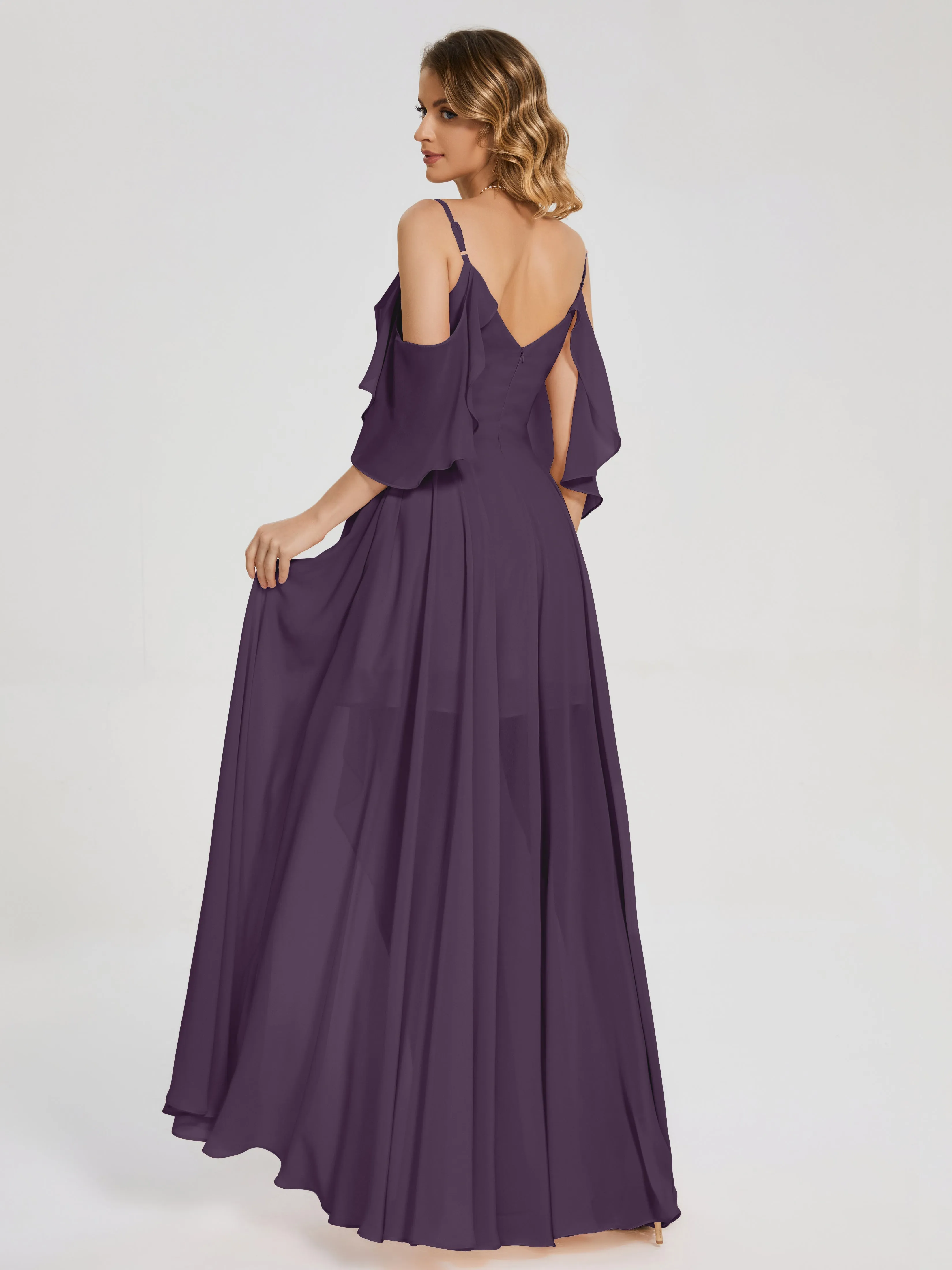 Lilah Hanging Sleeves Asymmetrical Bridesmaid Dresses