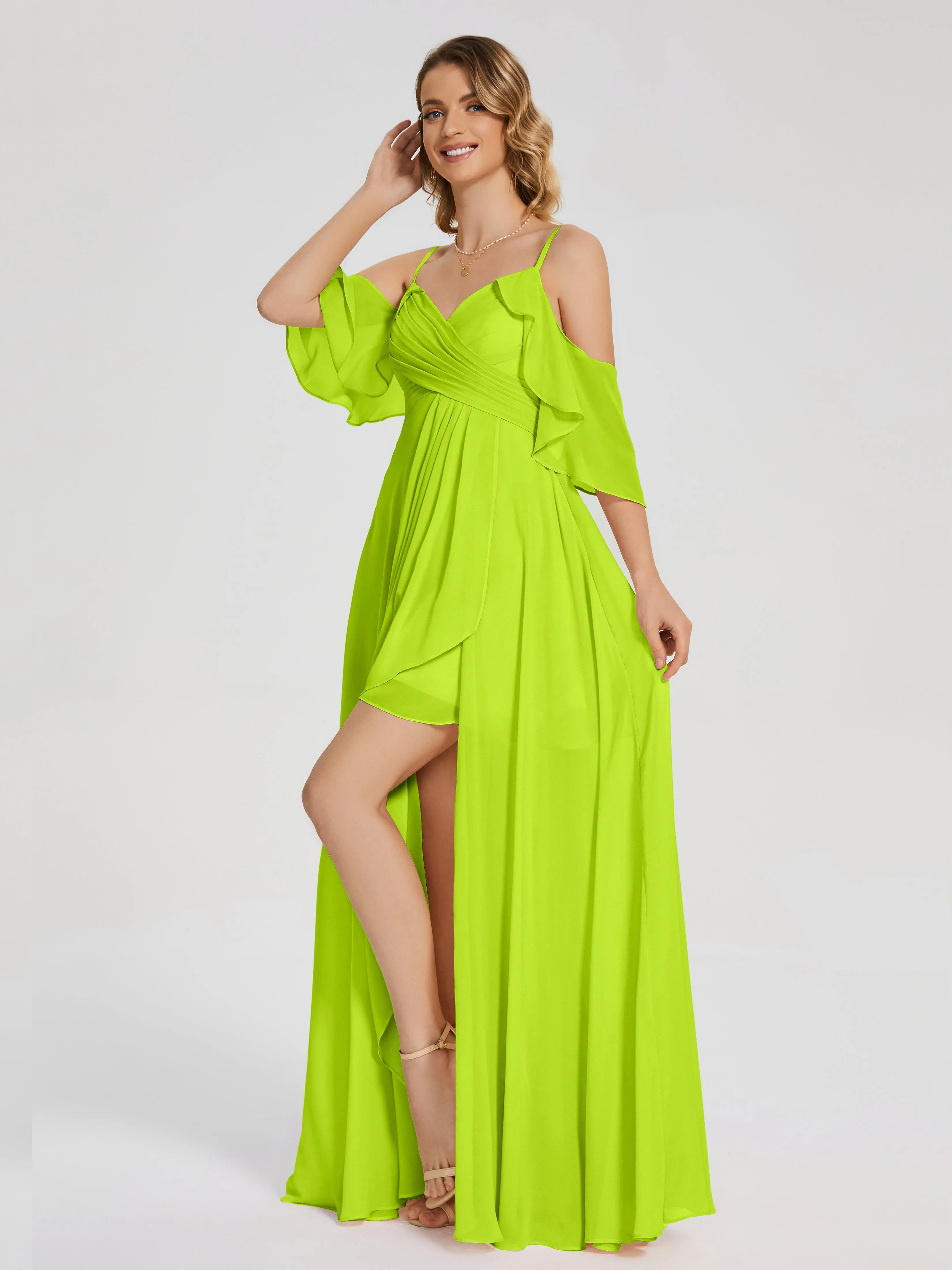 Lilah Hanging Sleeves Asymmetrical Bridesmaid Dresses