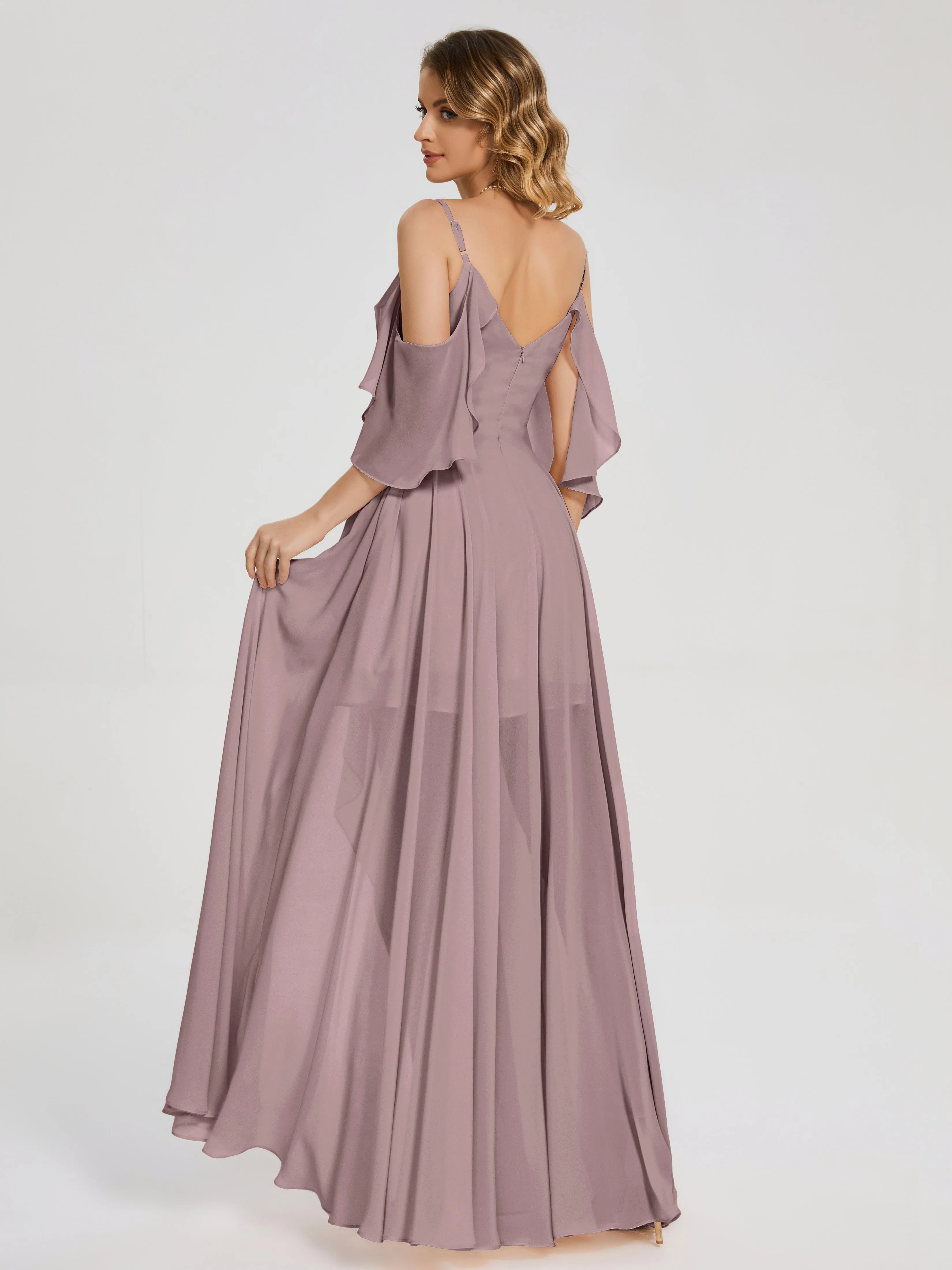 Lilah Hanging Sleeves Asymmetrical Bridesmaid Dresses