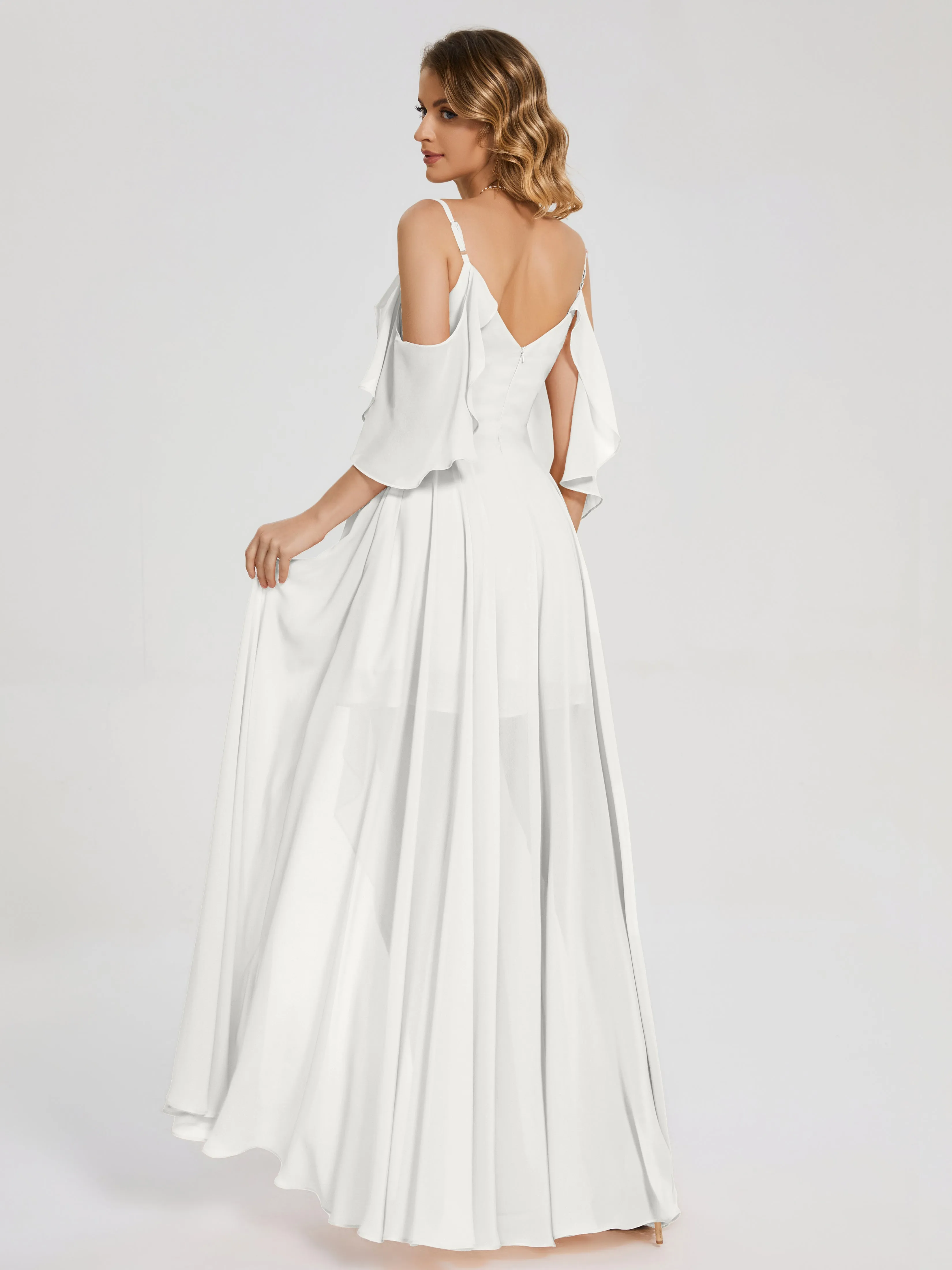 Lilah Hanging Sleeves Asymmetrical Bridesmaid Dresses