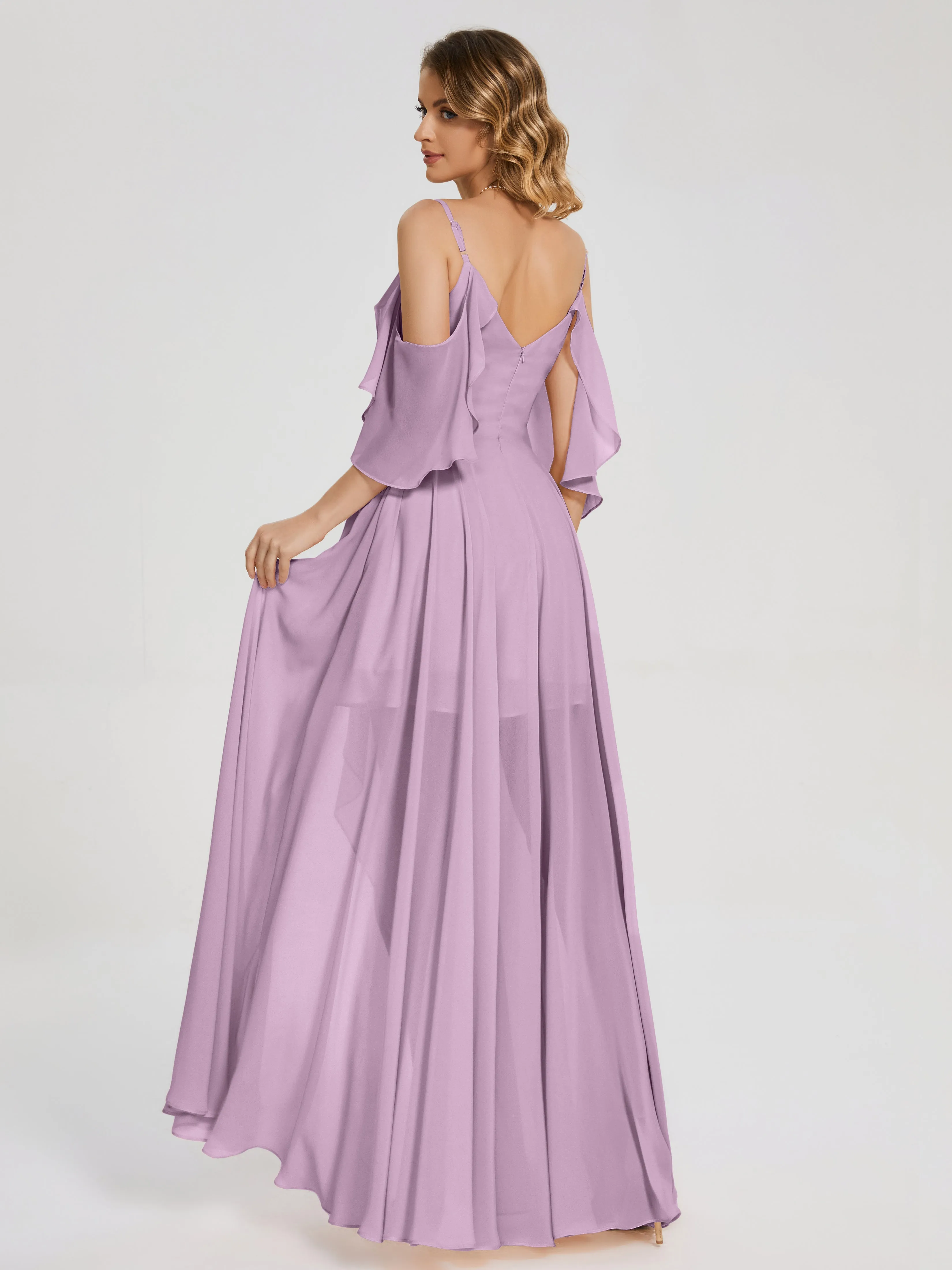 Lilah Hanging Sleeves Asymmetrical Bridesmaid Dresses