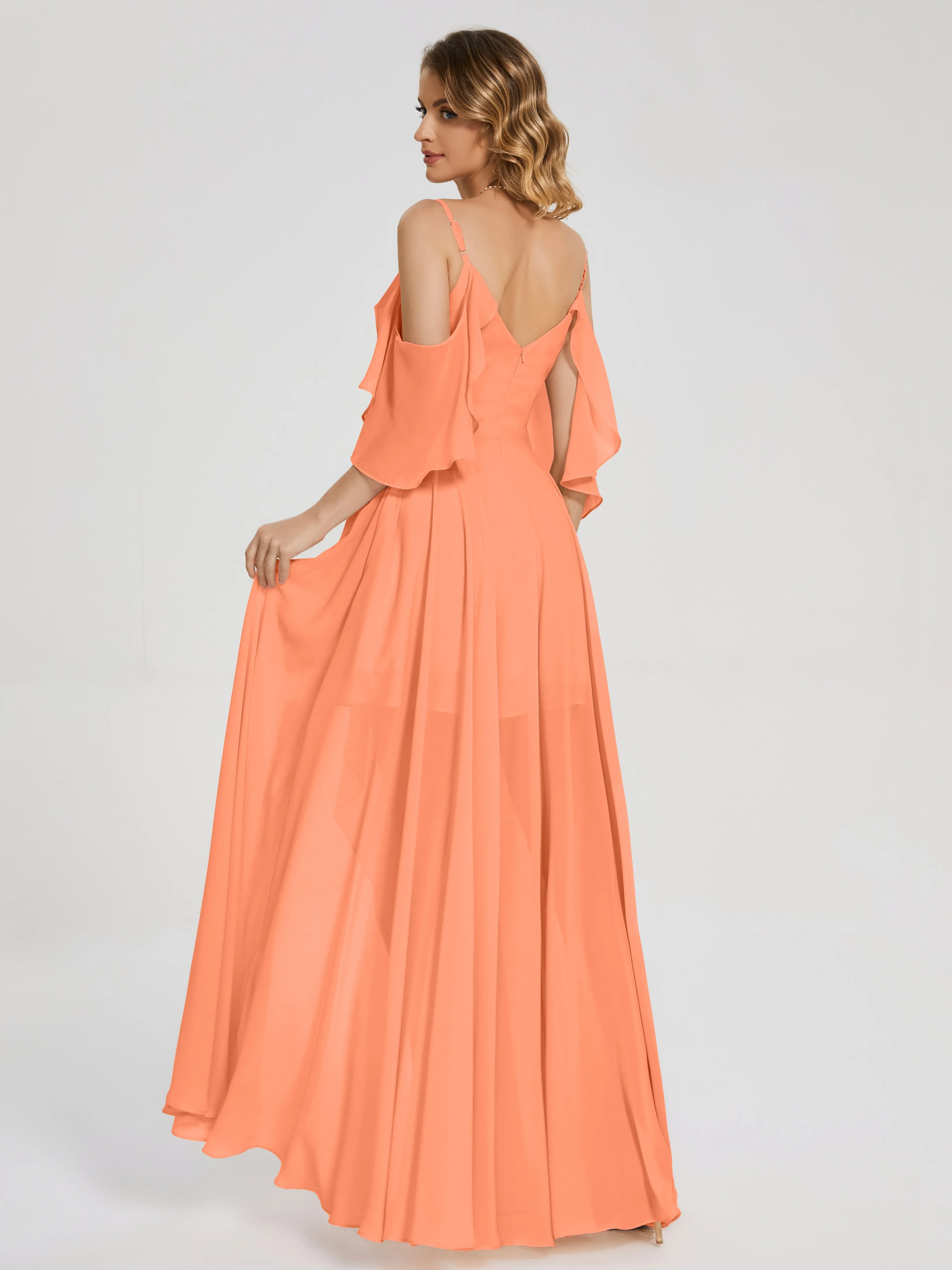 Lilah Hanging Sleeves Asymmetrical Bridesmaid Dresses