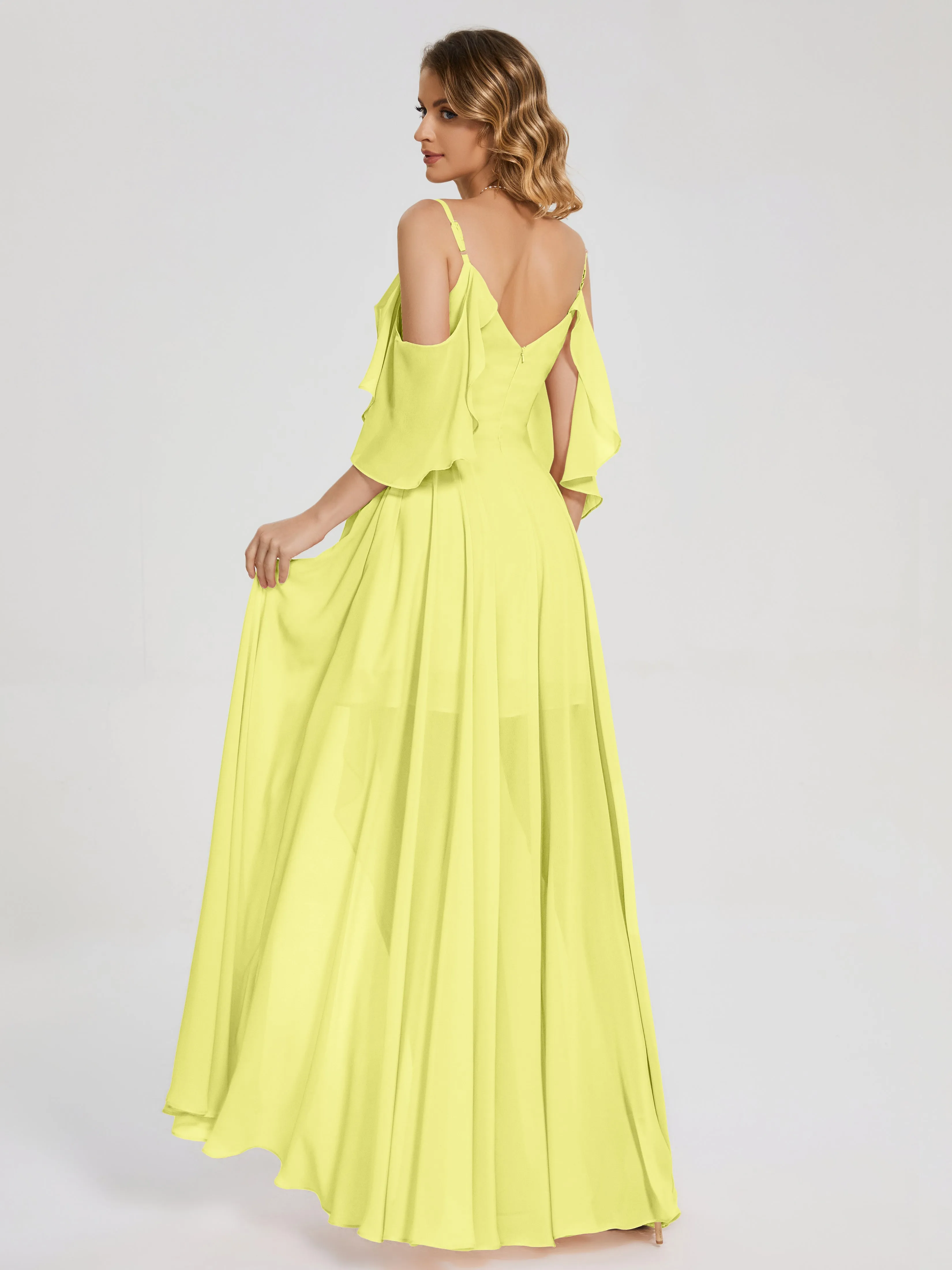 Lilah Hanging Sleeves Asymmetrical Bridesmaid Dresses