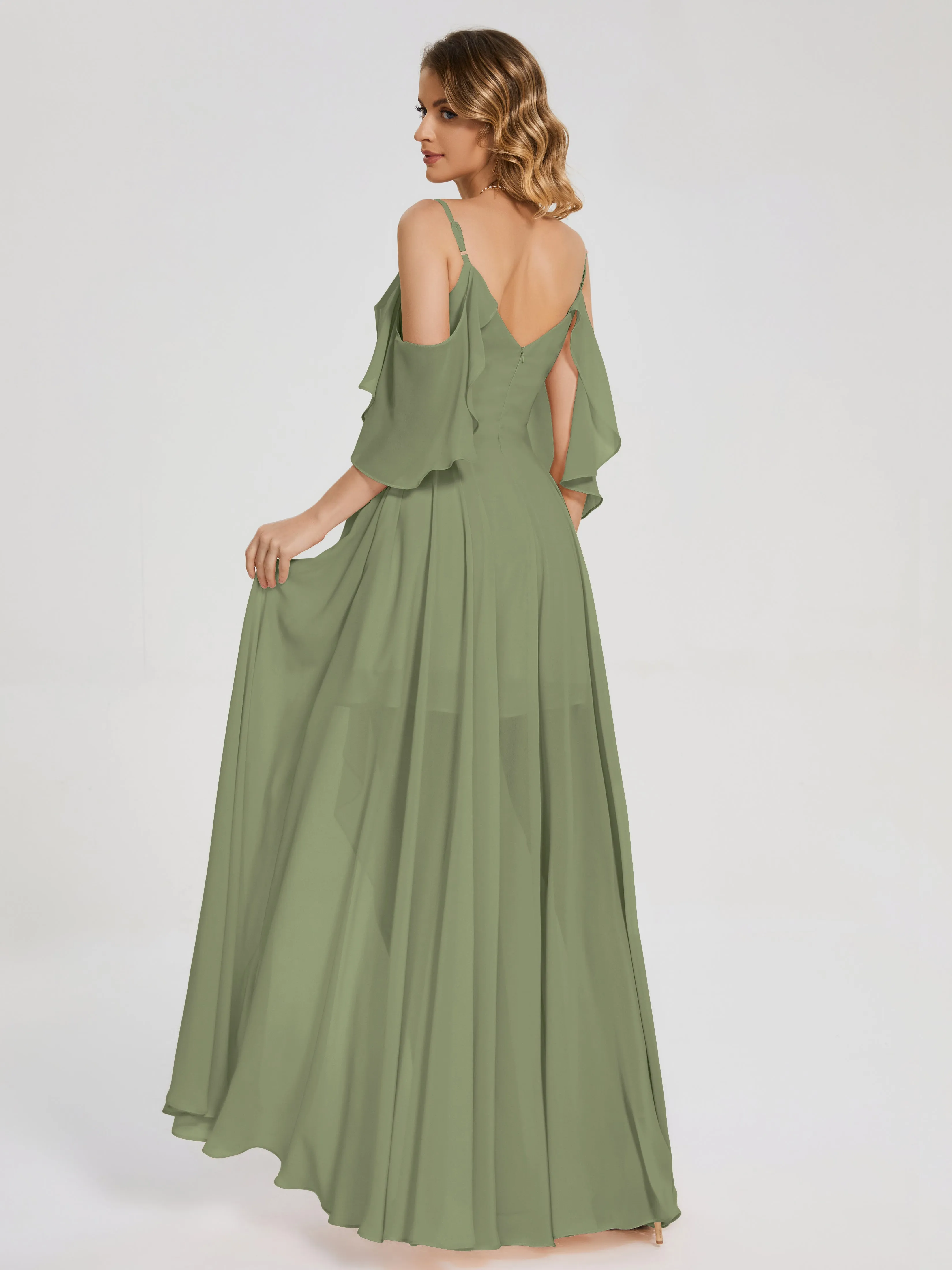 Lilah Hanging Sleeves Asymmetrical Bridesmaid Dresses