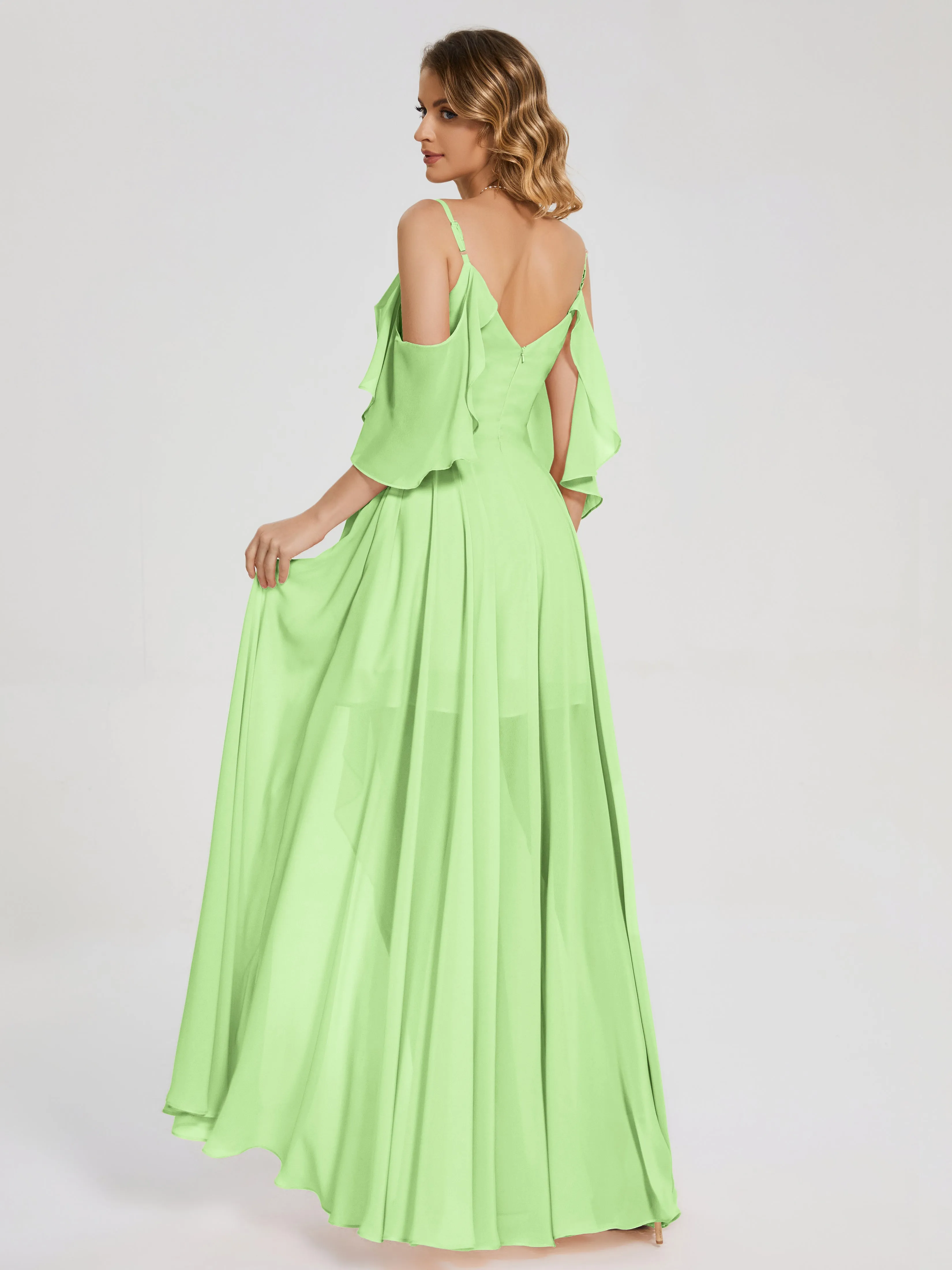 Lilah Hanging Sleeves Asymmetrical Bridesmaid Dresses