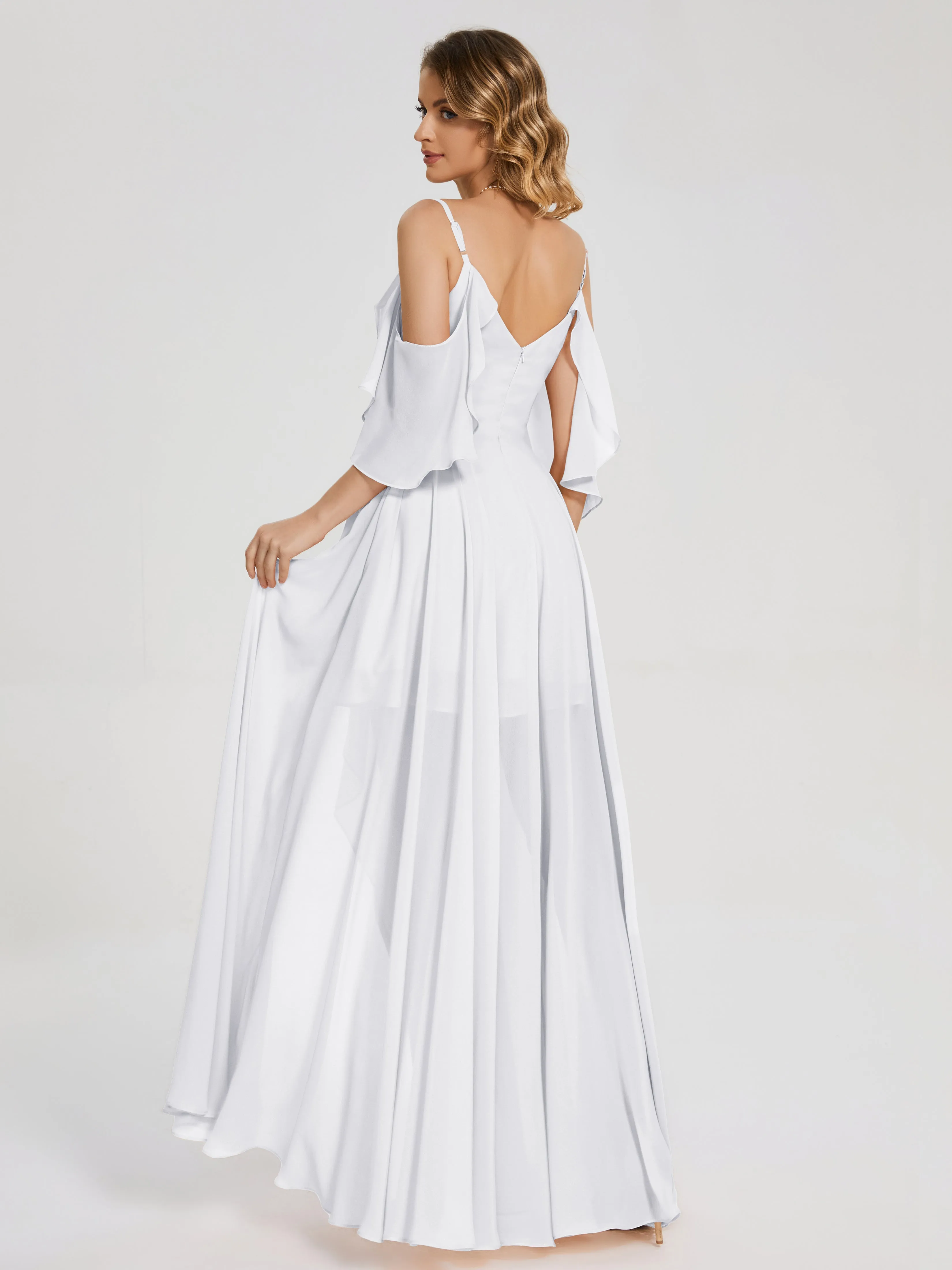 Lilah Hanging Sleeves Asymmetrical Bridesmaid Dresses