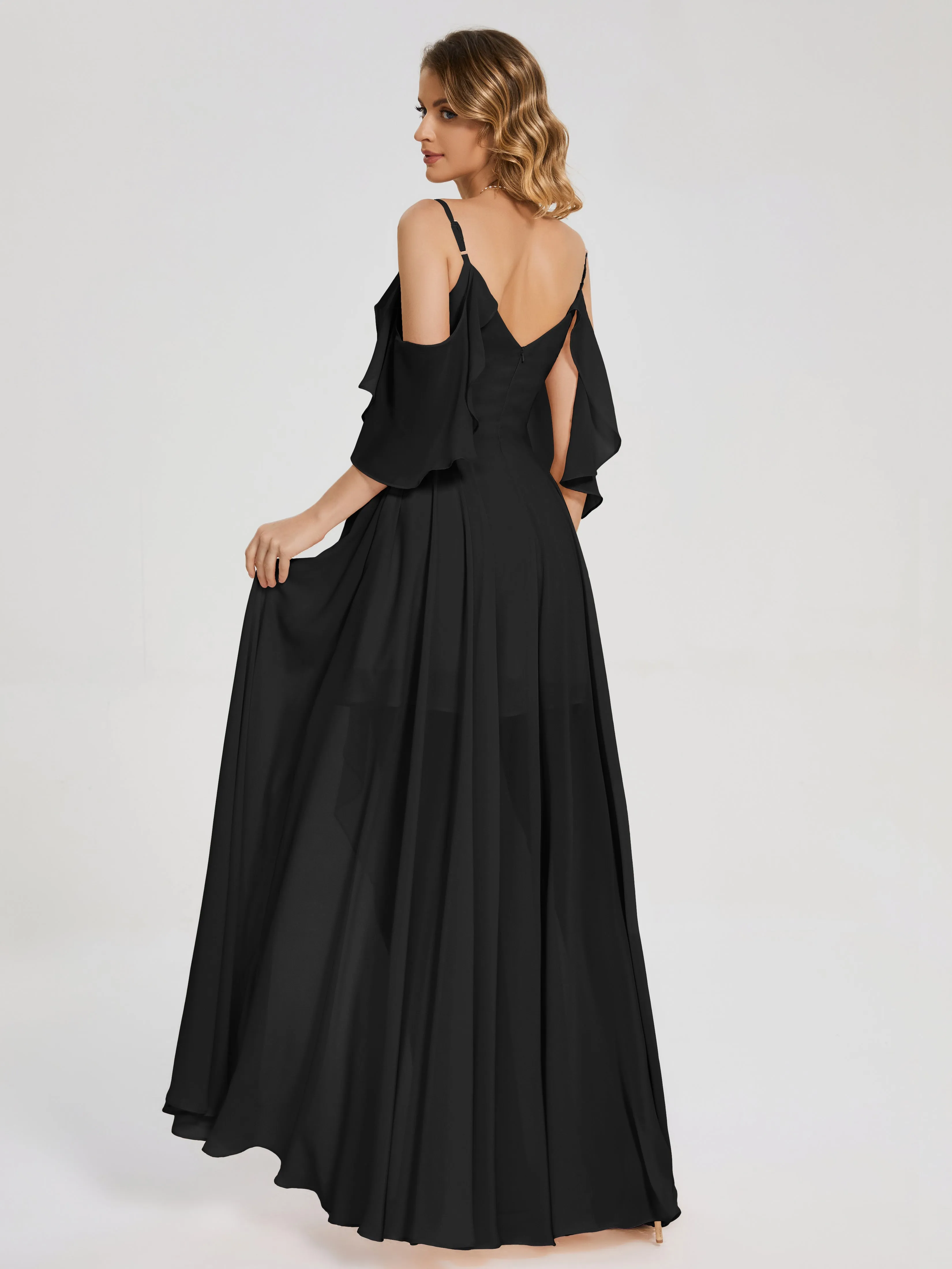 Lilah Hanging Sleeves Asymmetrical Bridesmaid Dresses