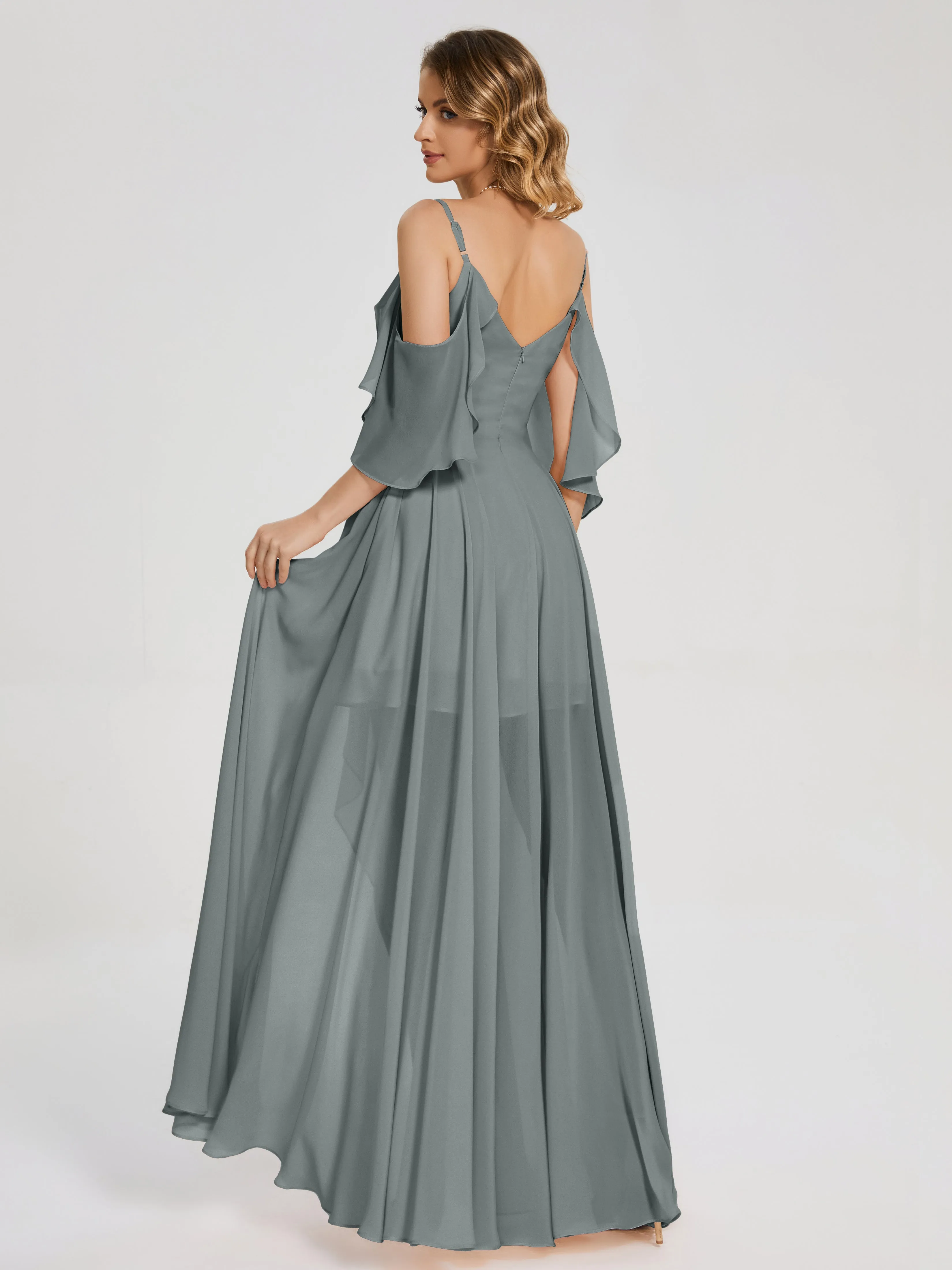 Lilah Hanging Sleeves Asymmetrical Bridesmaid Dresses