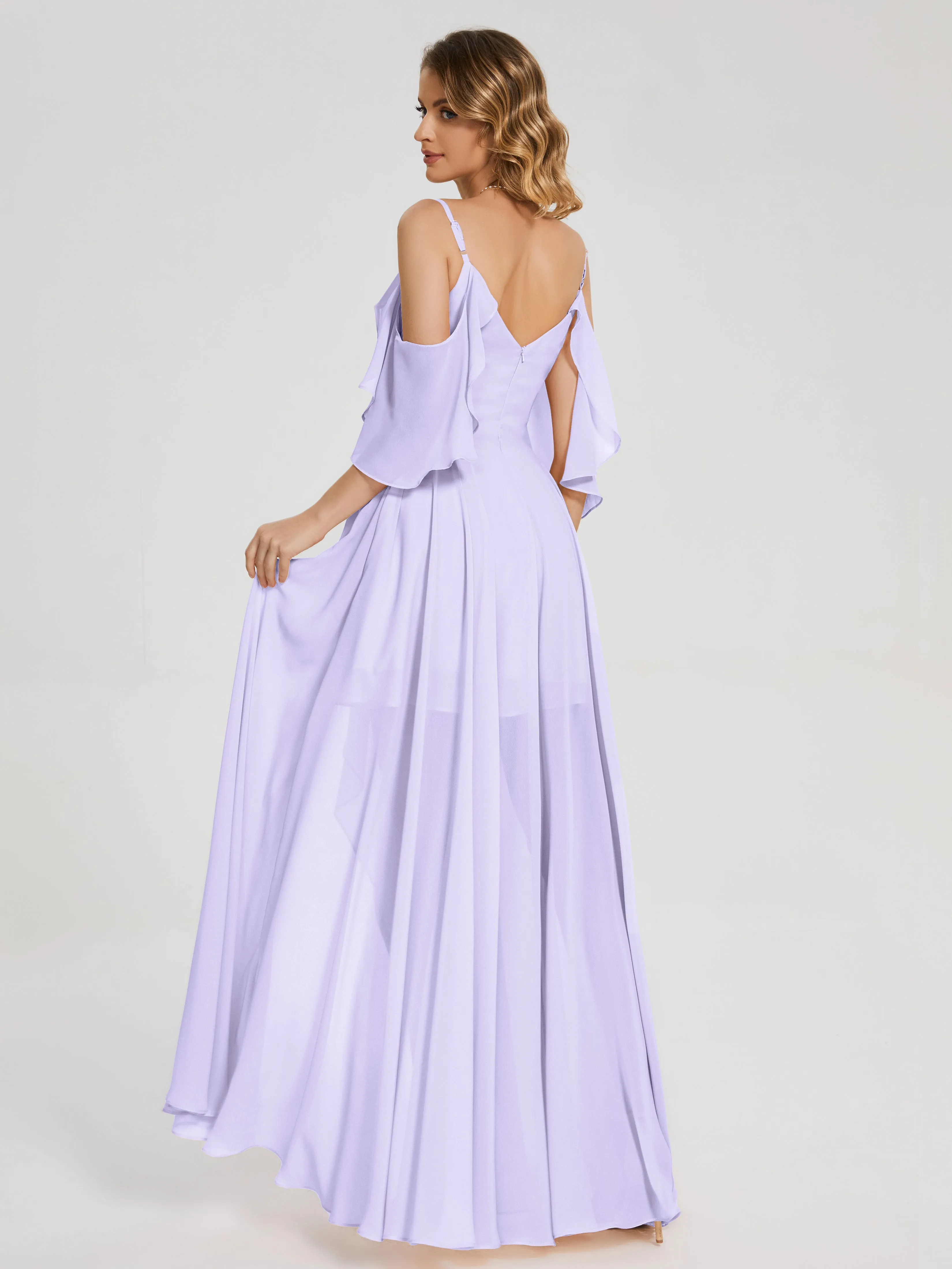 Lilah Hanging Sleeves Asymmetrical Bridesmaid Dresses