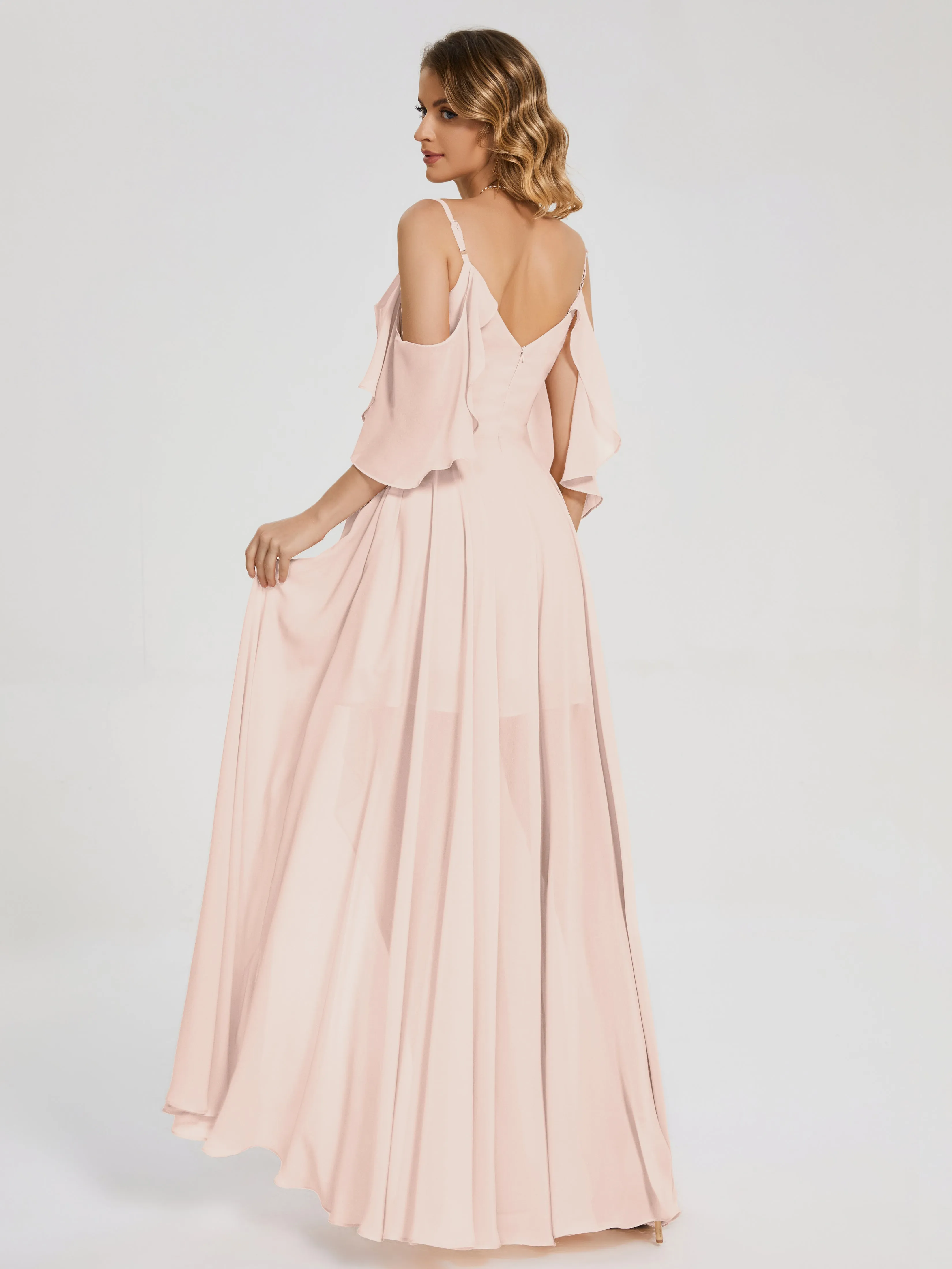 Lilah Hanging Sleeves Asymmetrical Bridesmaid Dresses