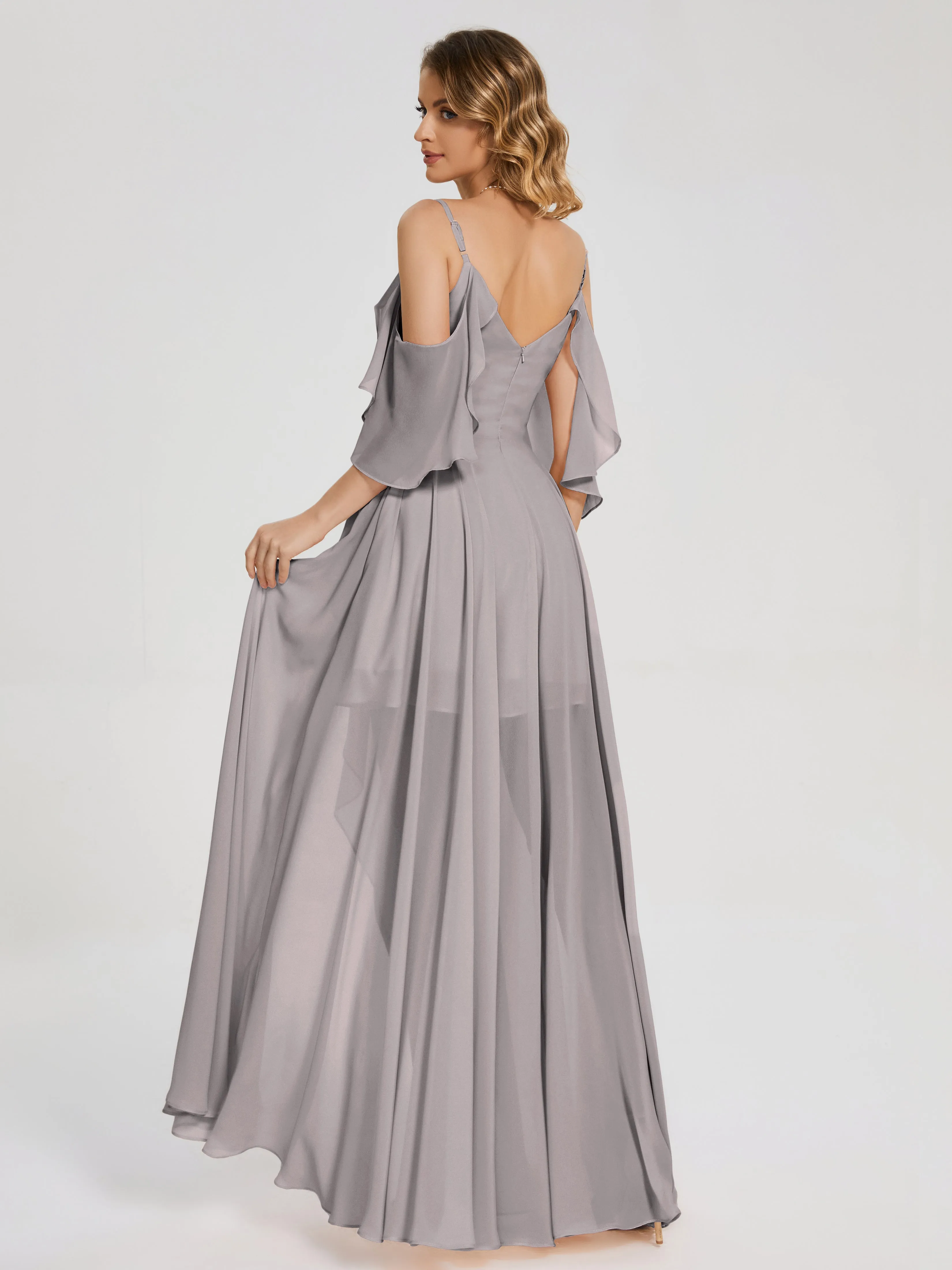 Lilah Hanging Sleeves Asymmetrical Bridesmaid Dresses