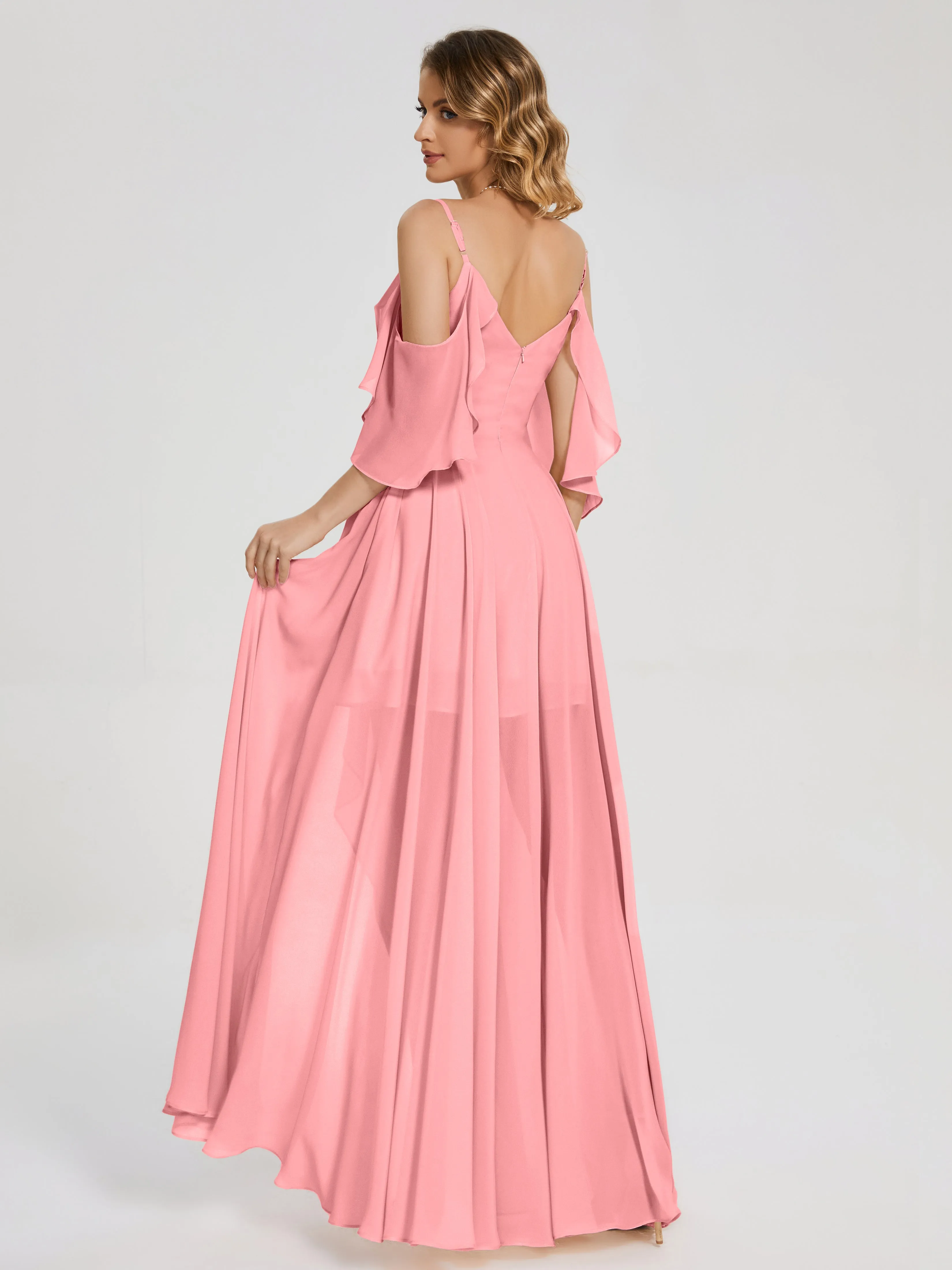 Lilah Hanging Sleeves Asymmetrical Bridesmaid Dresses