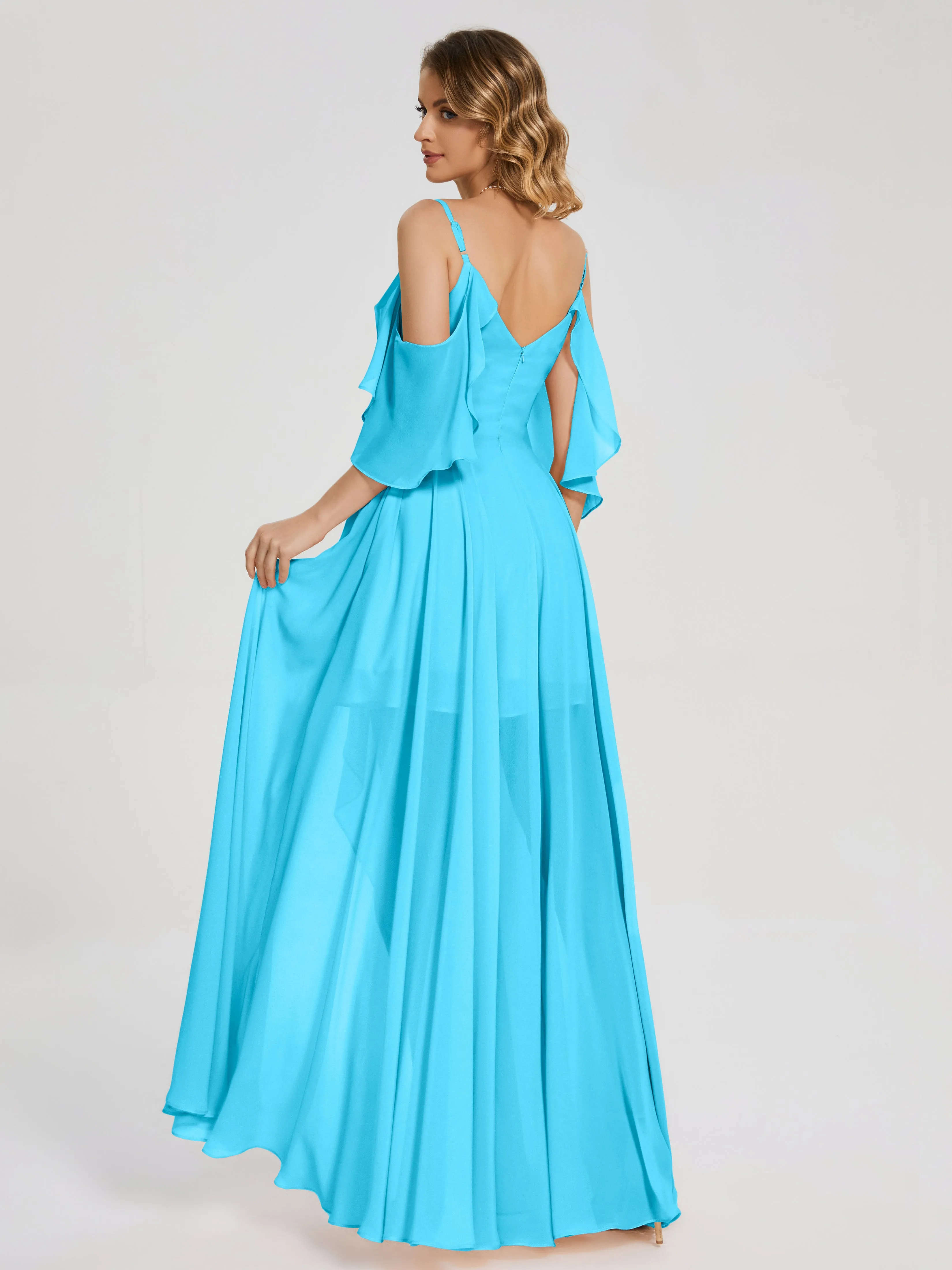 Lilah Hanging Sleeves Asymmetrical Bridesmaid Dresses