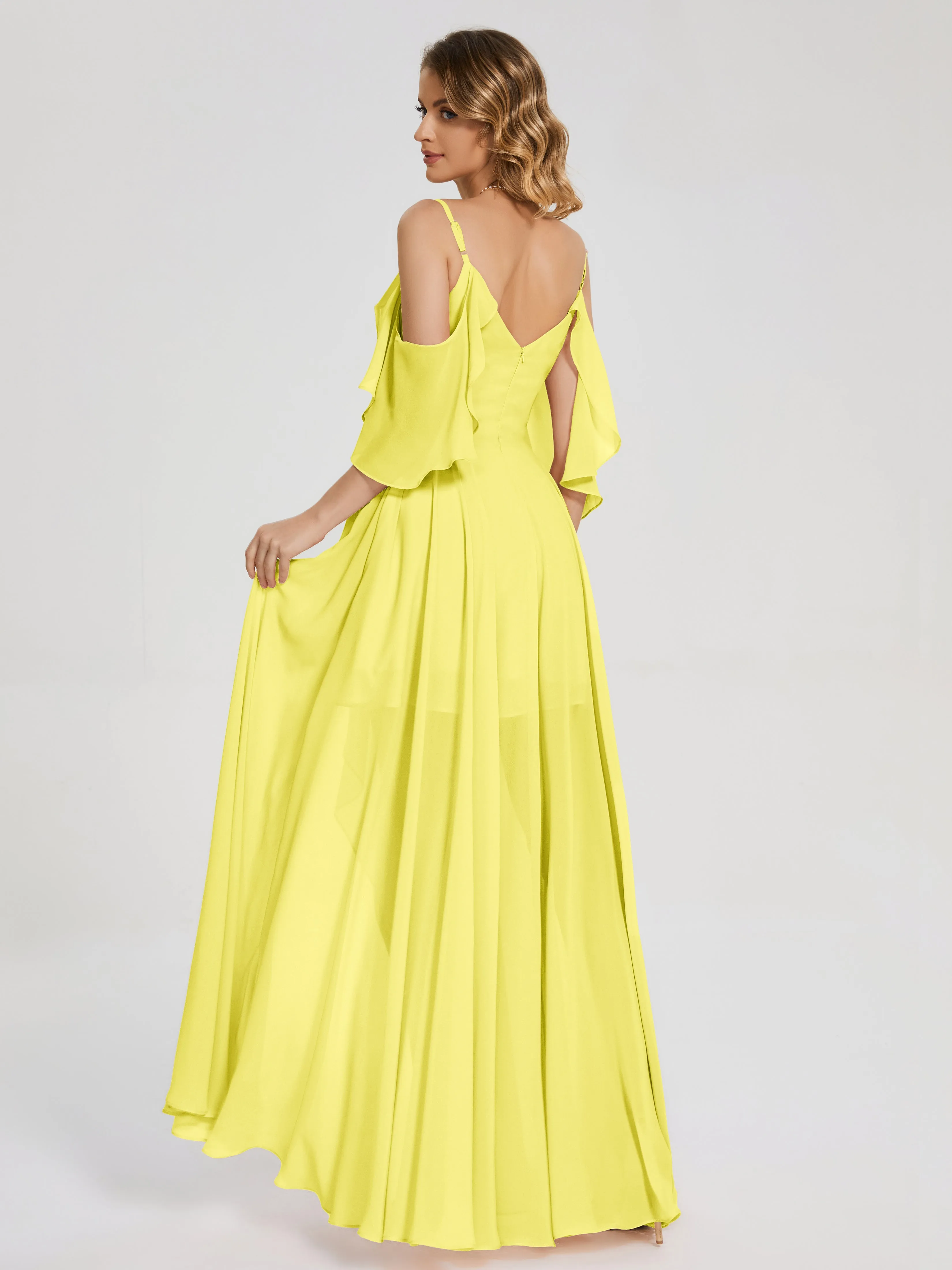 Lilah Hanging Sleeves Asymmetrical Bridesmaid Dresses