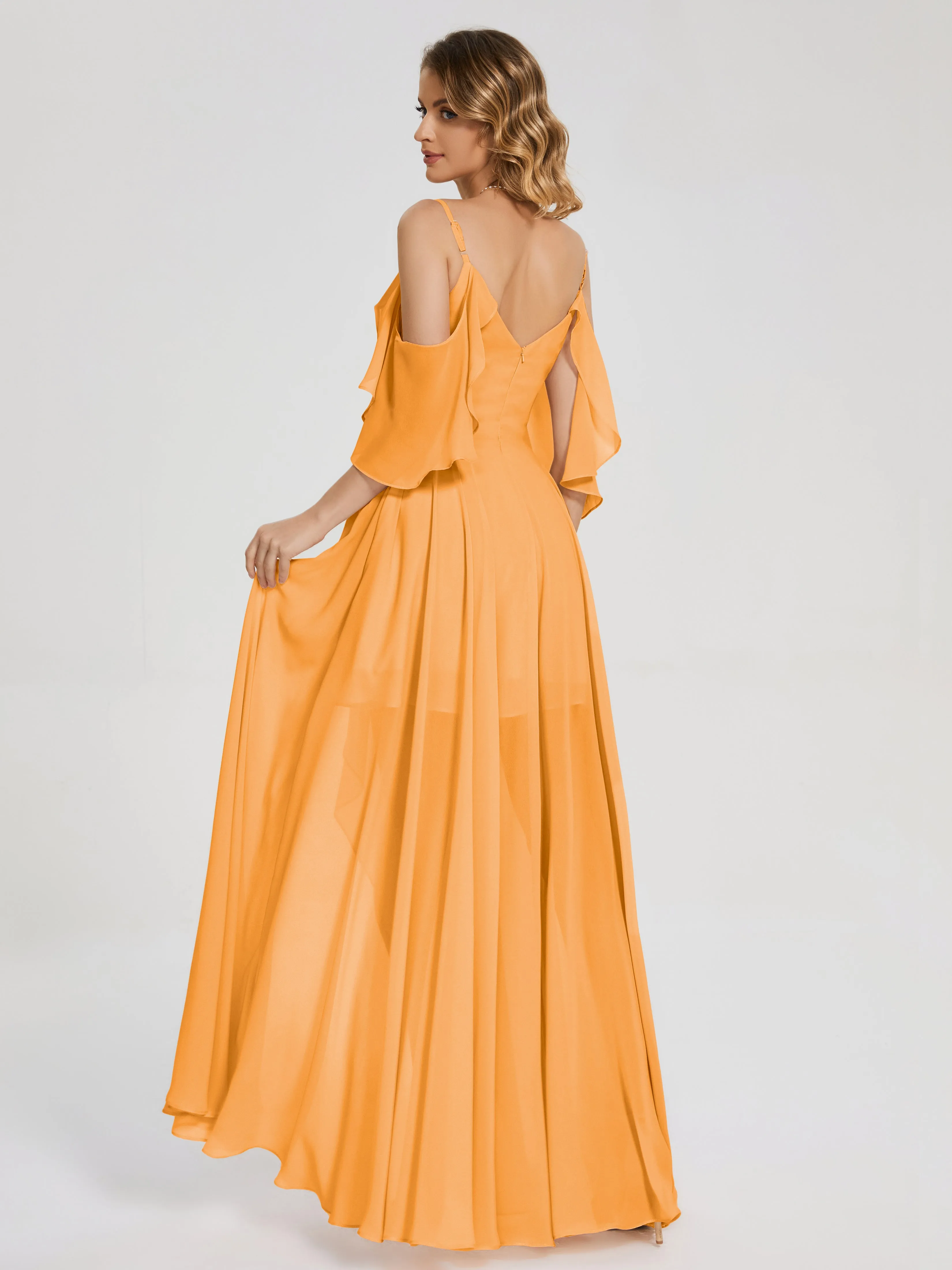 Lilah Hanging Sleeves Asymmetrical Bridesmaid Dresses